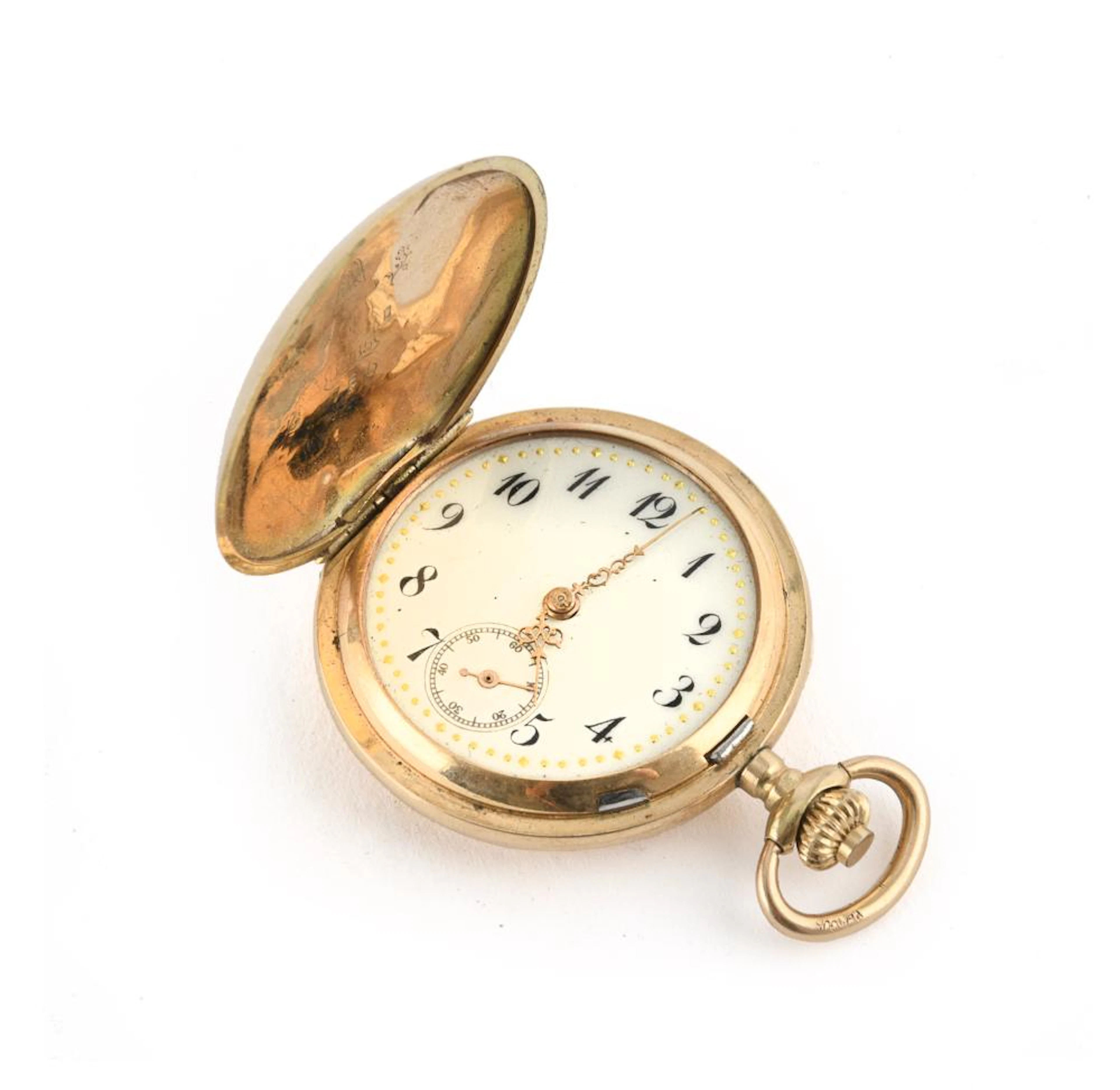 GOLD POCKET WATCH REMONTOIRE CYLINDRE