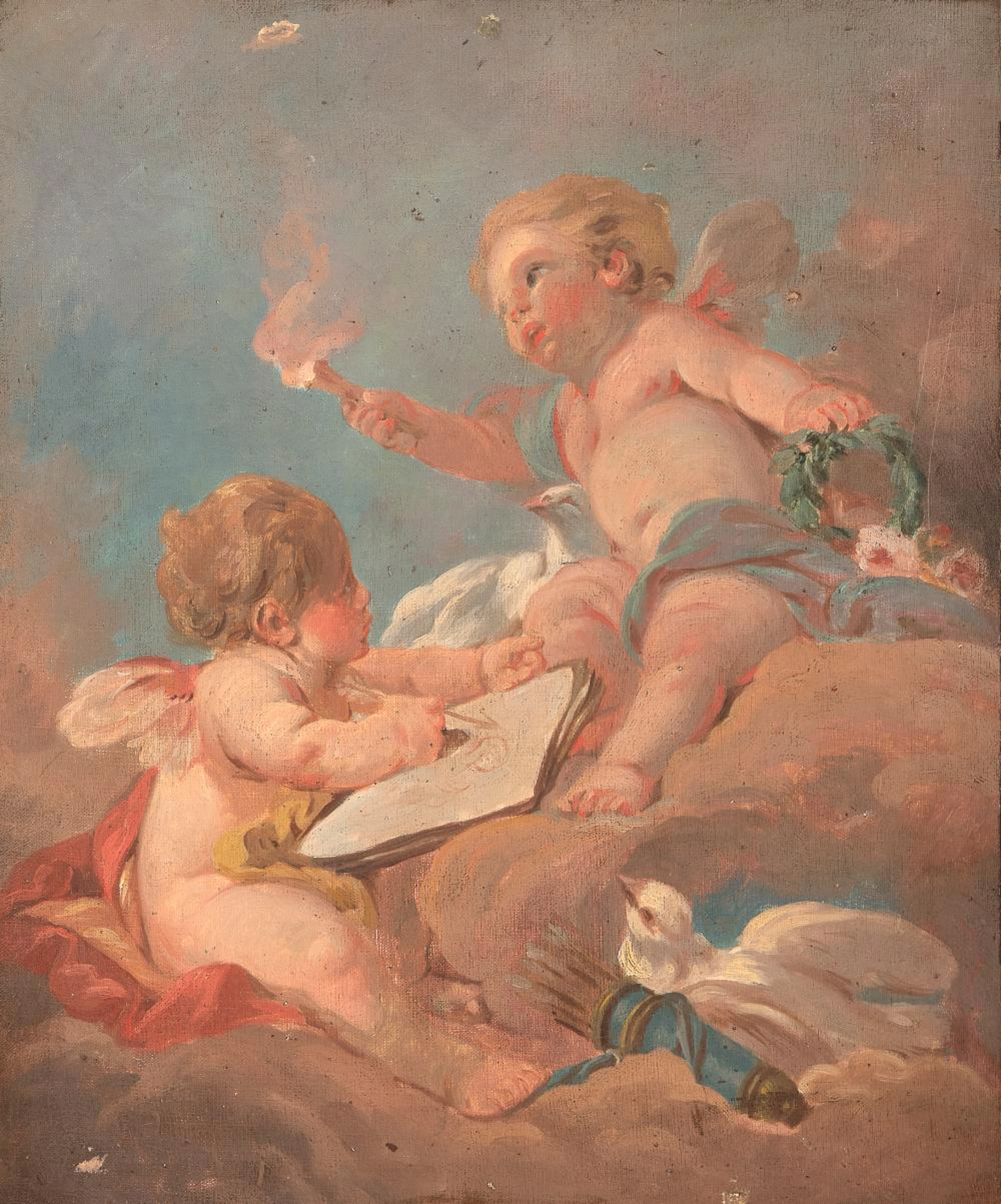 PAIR OF FRENCH OIL PAINTINGS, 19TH CENTURY