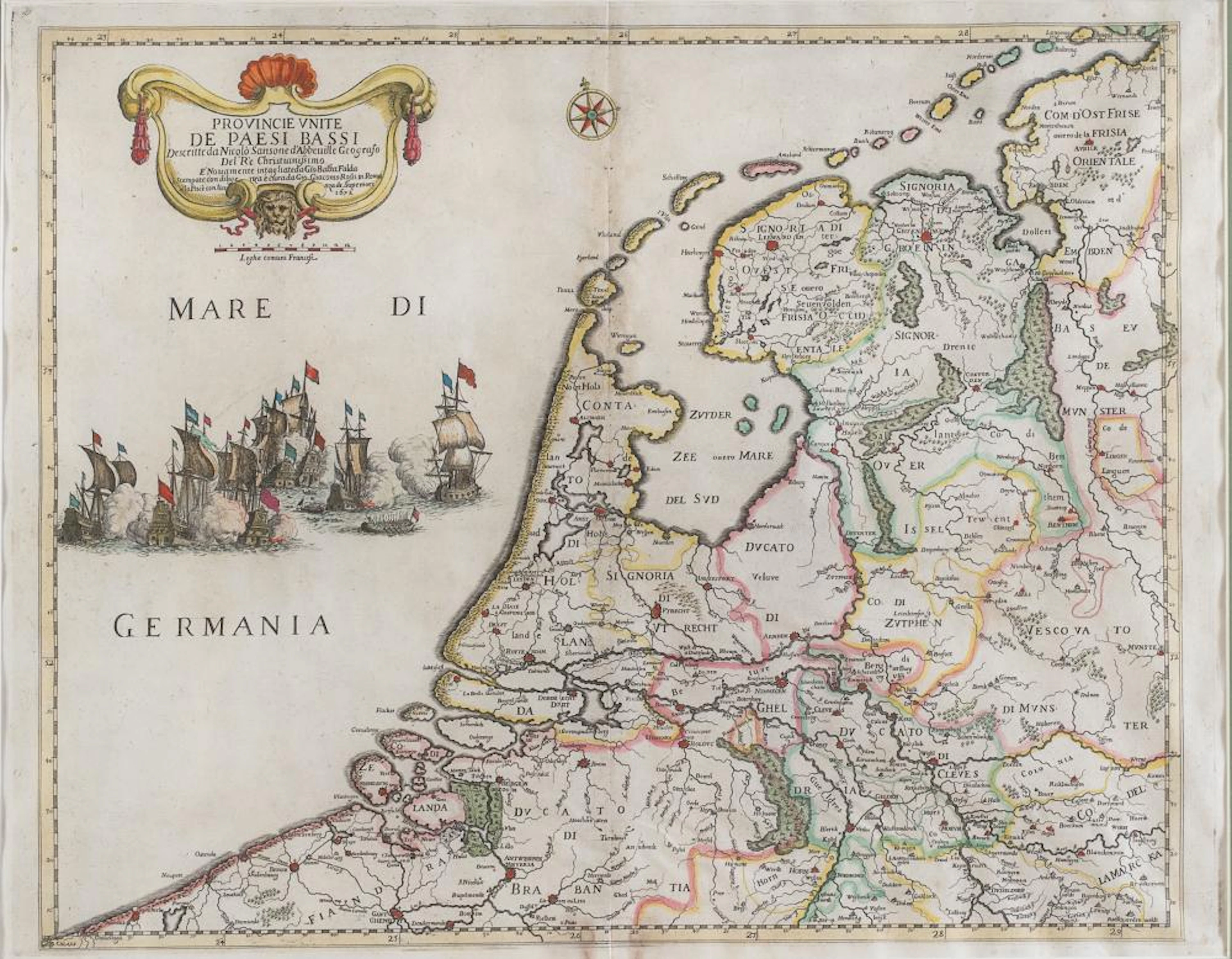 GEOGRAPHIC ENGRAVING 17TH CENTURY