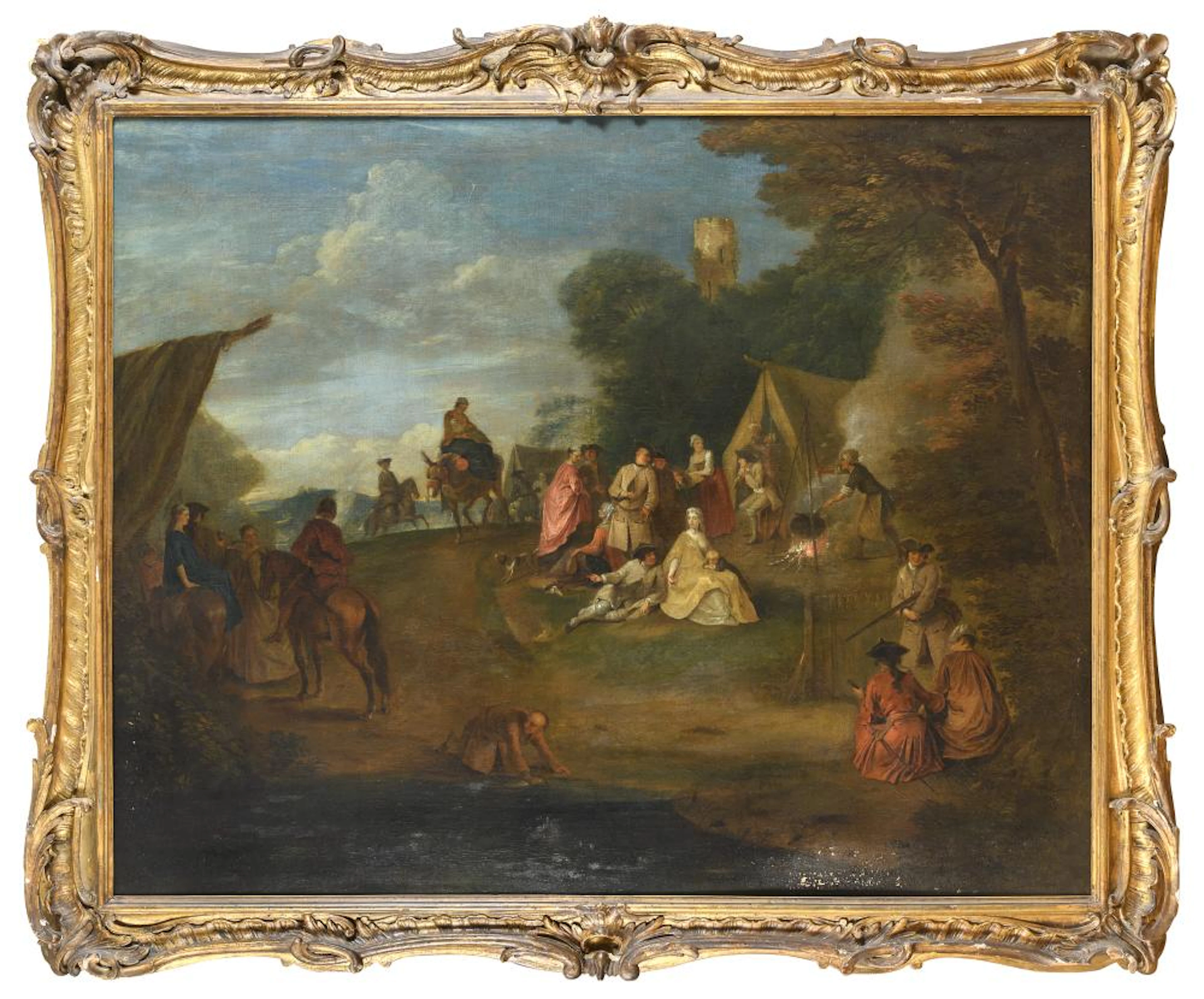 OIL PAINTING BY PIERRE ANTOINE QUILLARD 18TH CENTURY