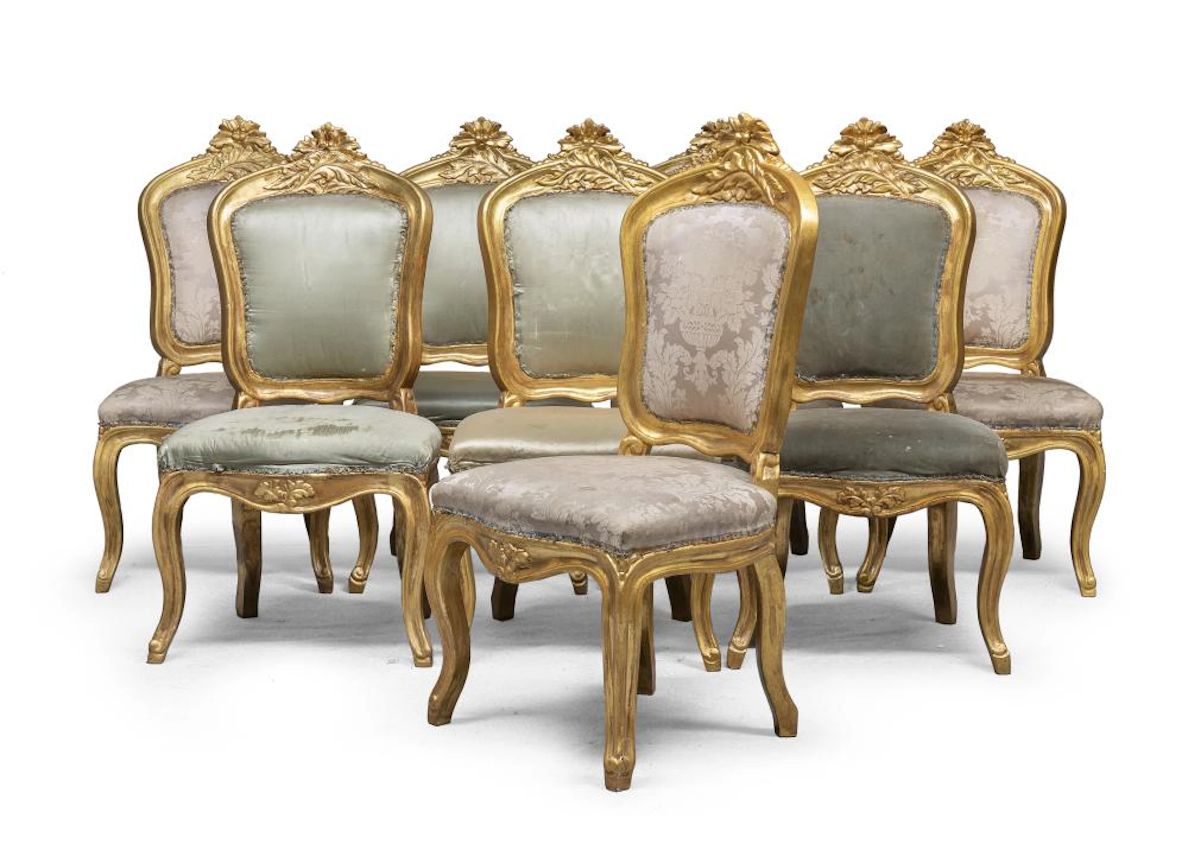 EIGHT GILTWOOD CHAIRS, NAPLES 18TH CENTURY