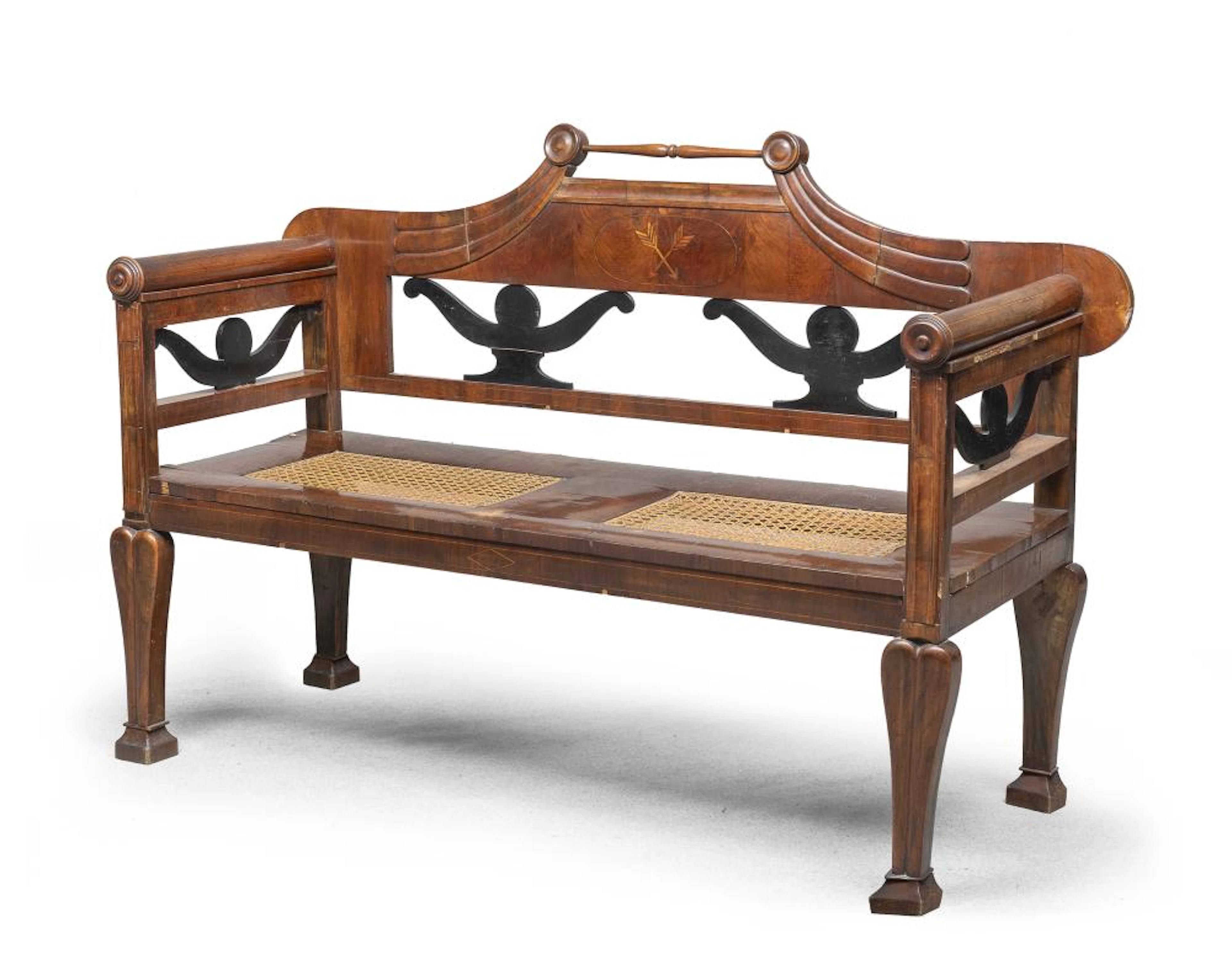 BEAUTIFUL WALNUT SOFA, PROBABLY 19TH CENTURY AUSTRIA