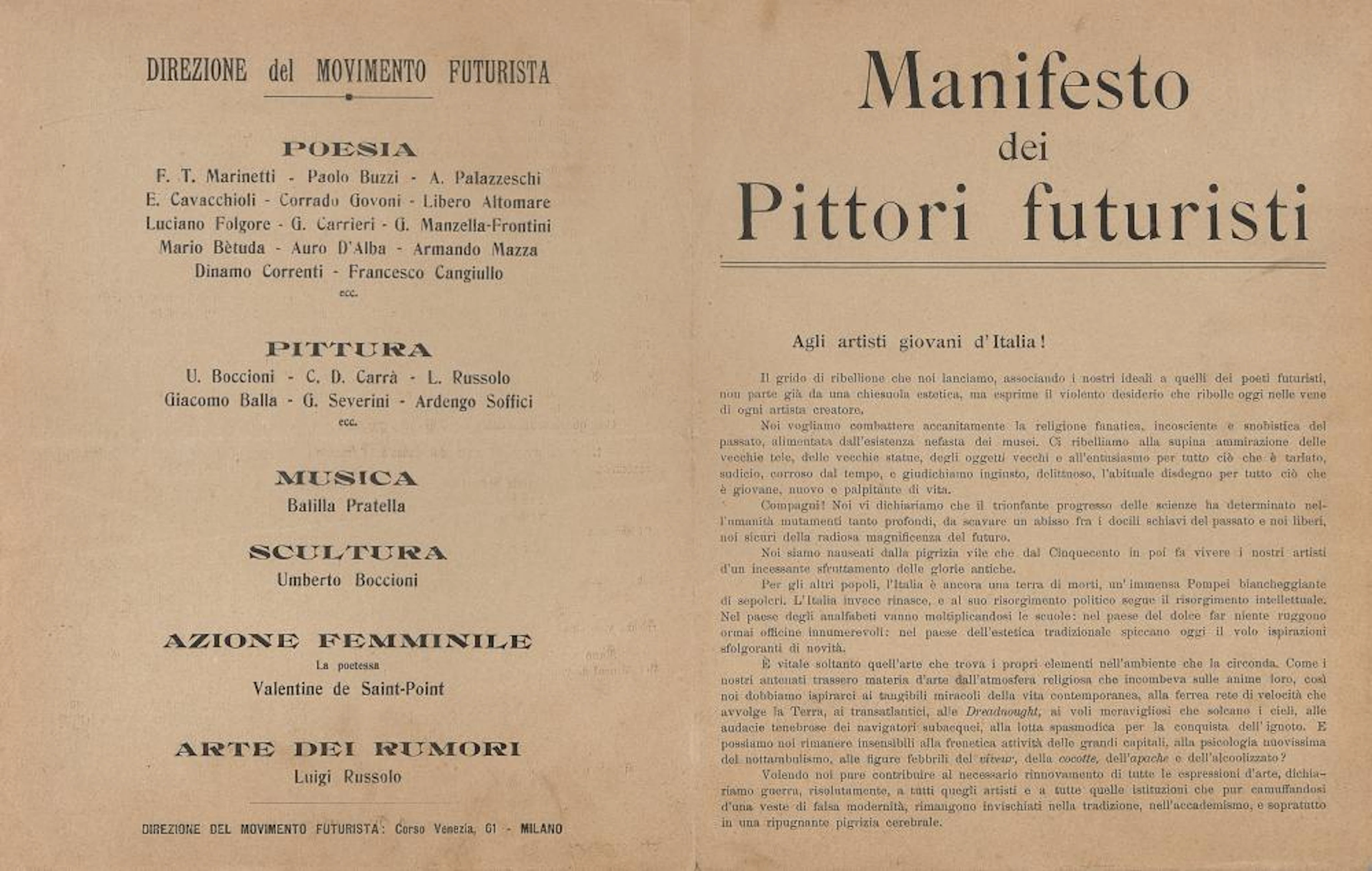 POSTER OF THE FUTURIST PAINTERS