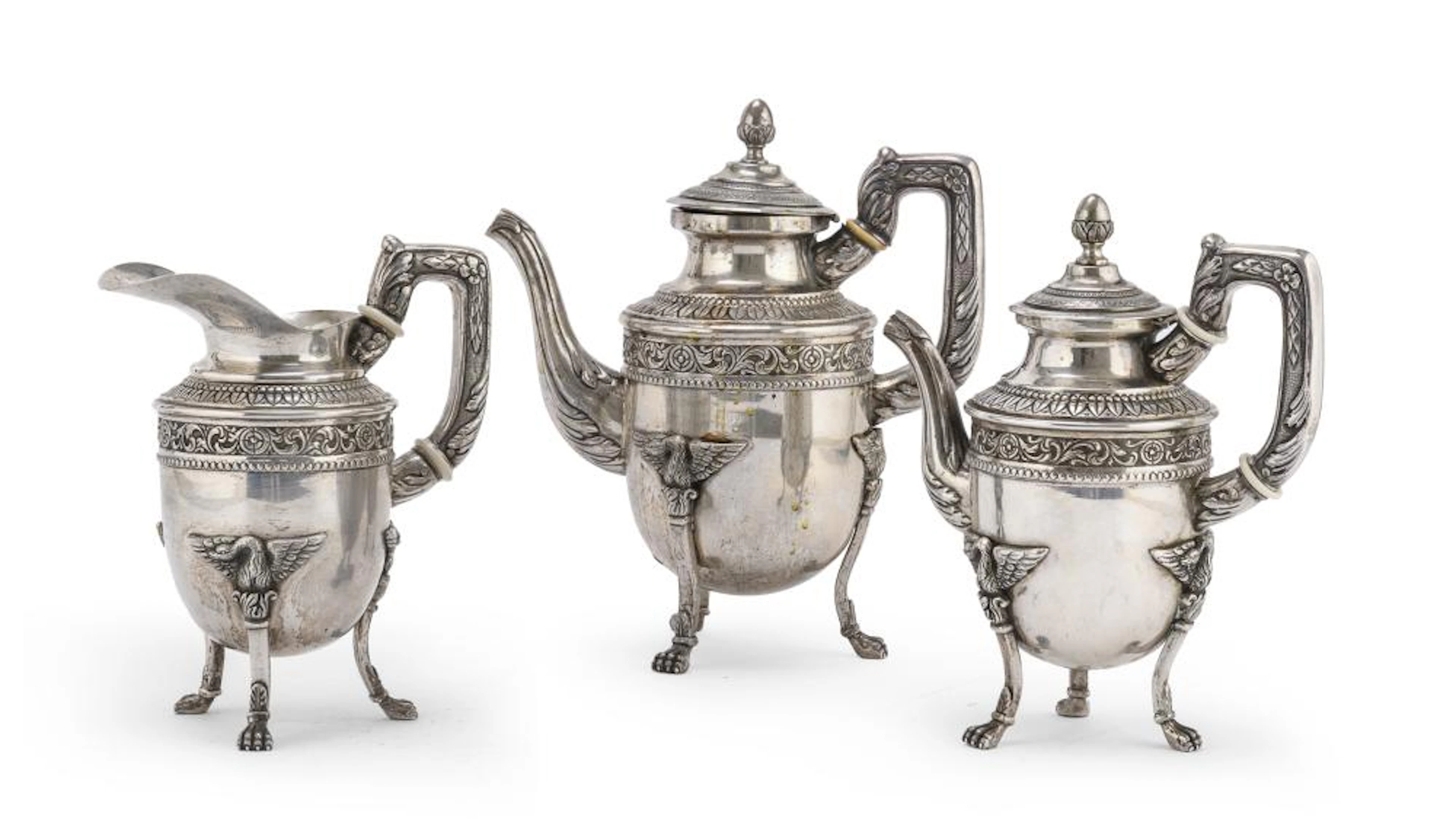 SILVER TEA AND COFFEE SET, ITALY LATE 19TH, EARLY 20TH CENTURY