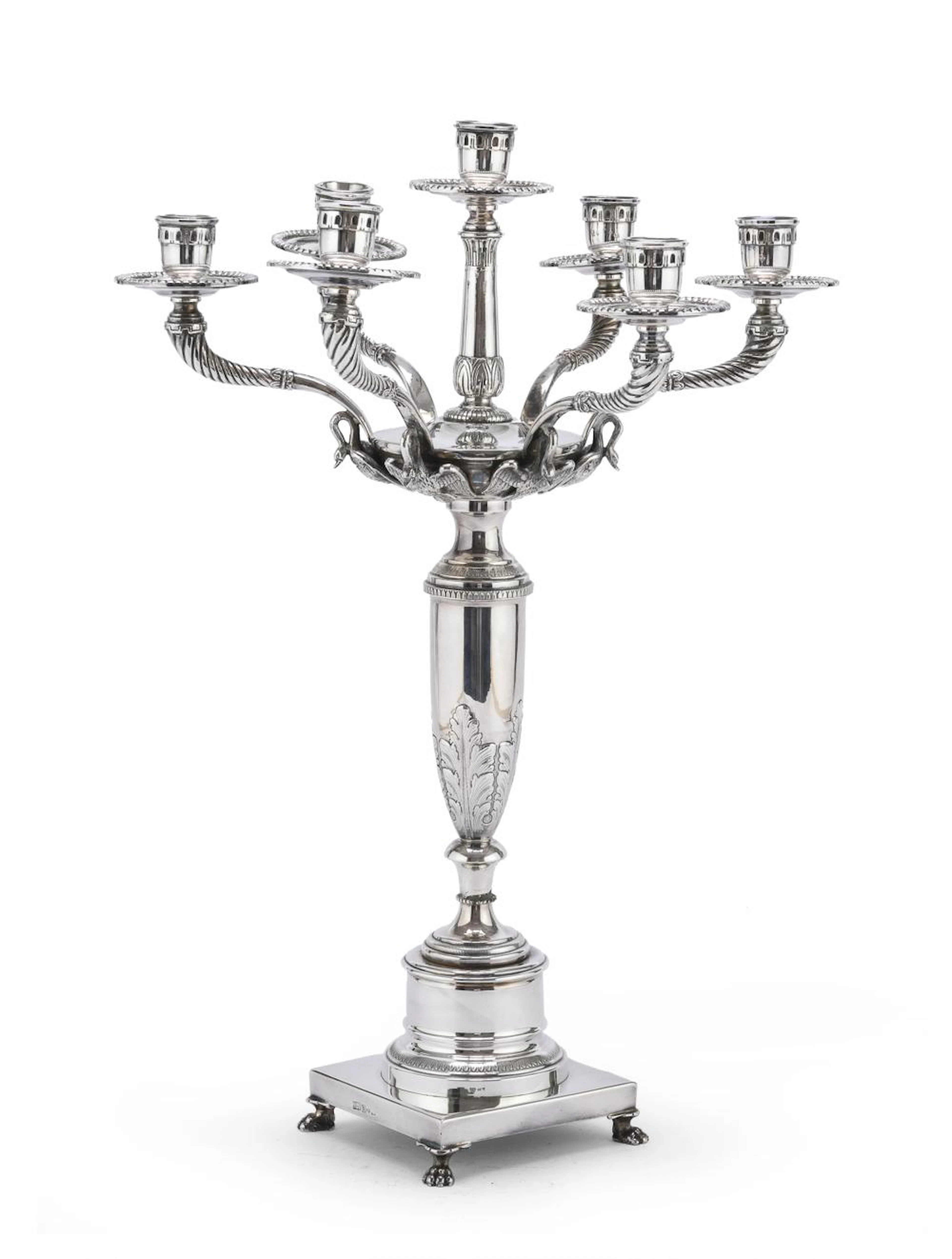 SILVER CANDLESTICK, MILAN 1950 ca.
