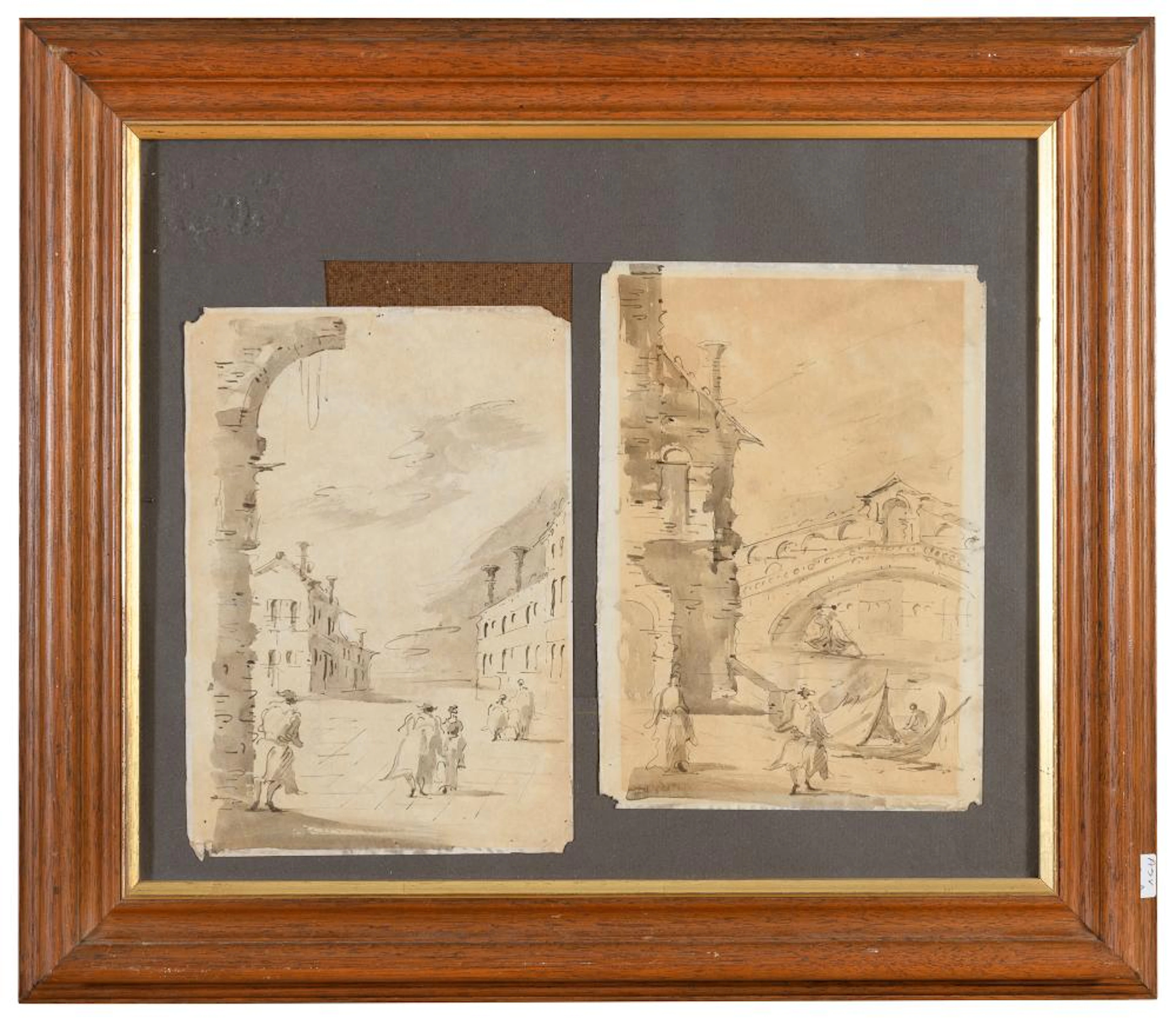 PAIR OF INK DRAWINGS in the manner of FRANCESCO GUARDI