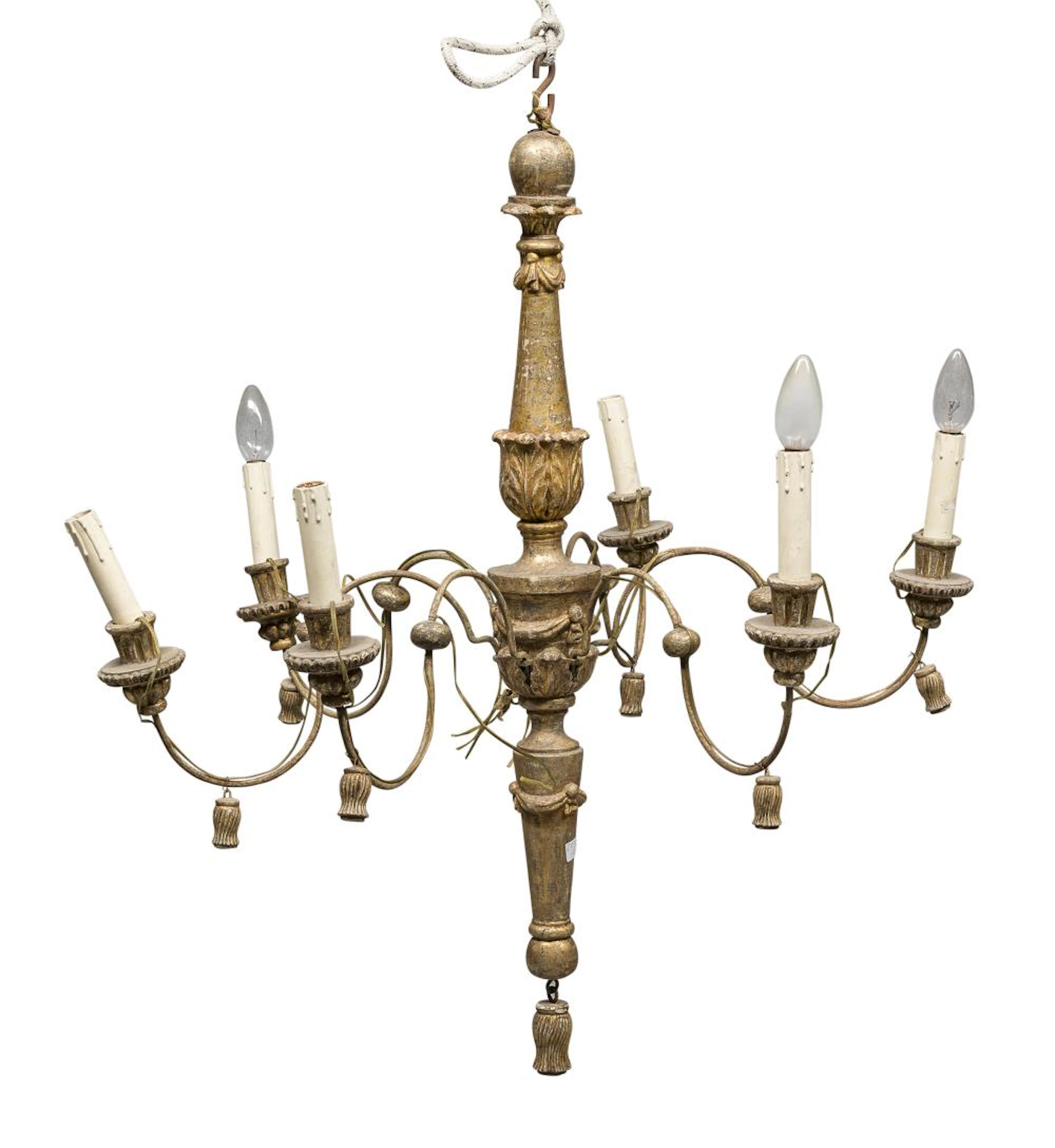 SMALL CHANDELIER IN GILTWOOD 19TH CENTURY