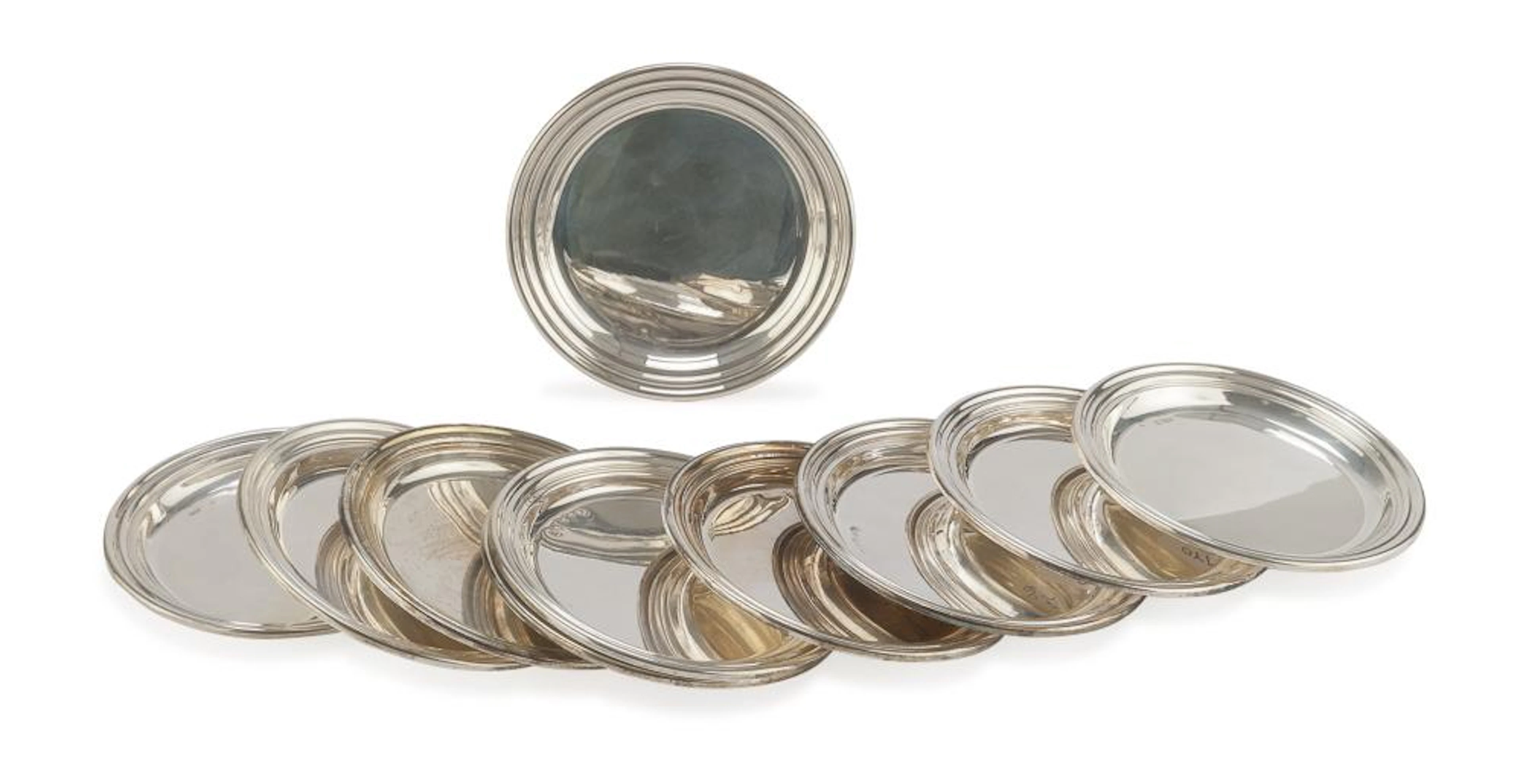 TEN SILVER COASTERS PUNZONE PALERMO POST 1968