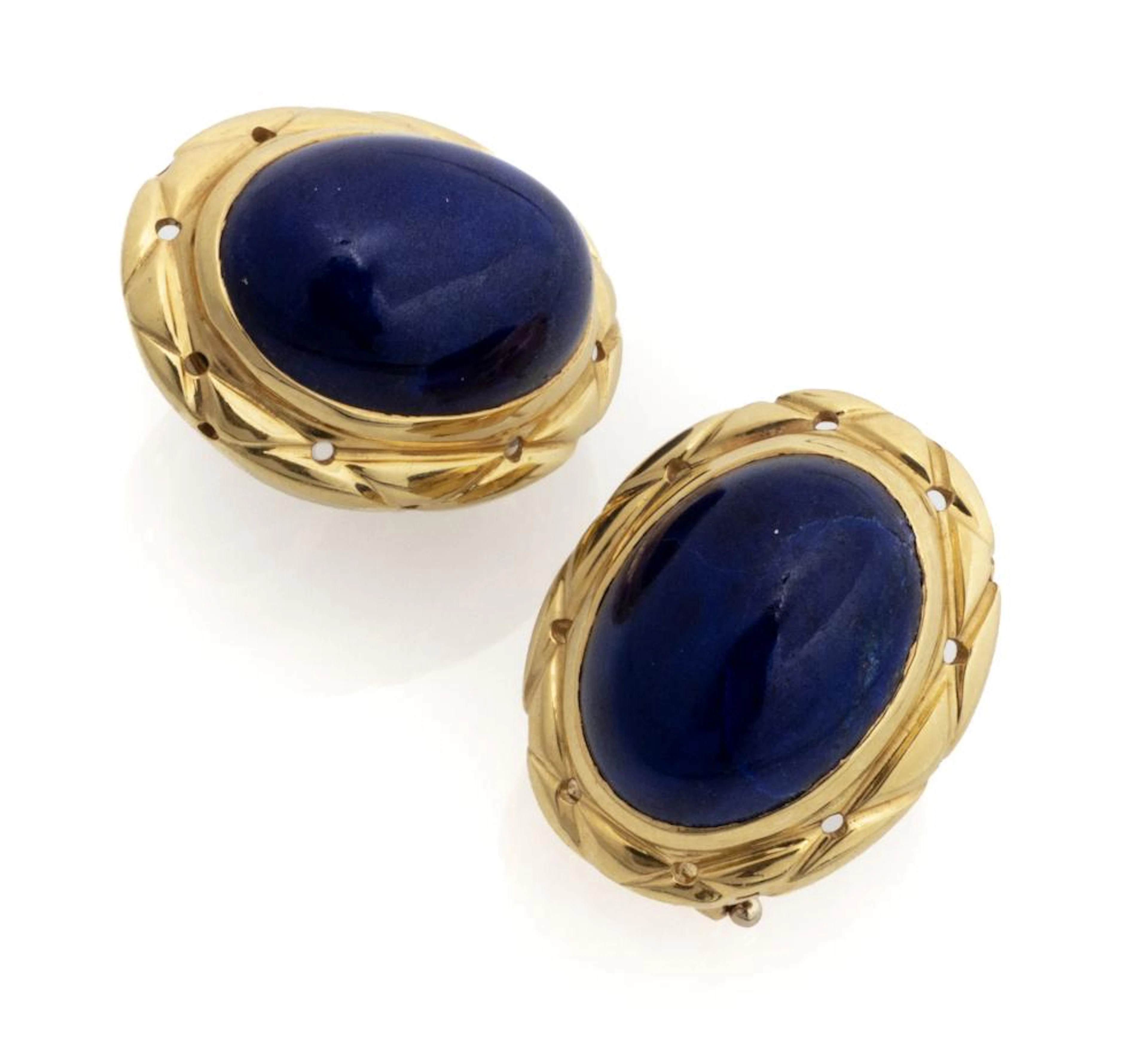 GOLD EARRINGS WITH LAPIS LAZULI