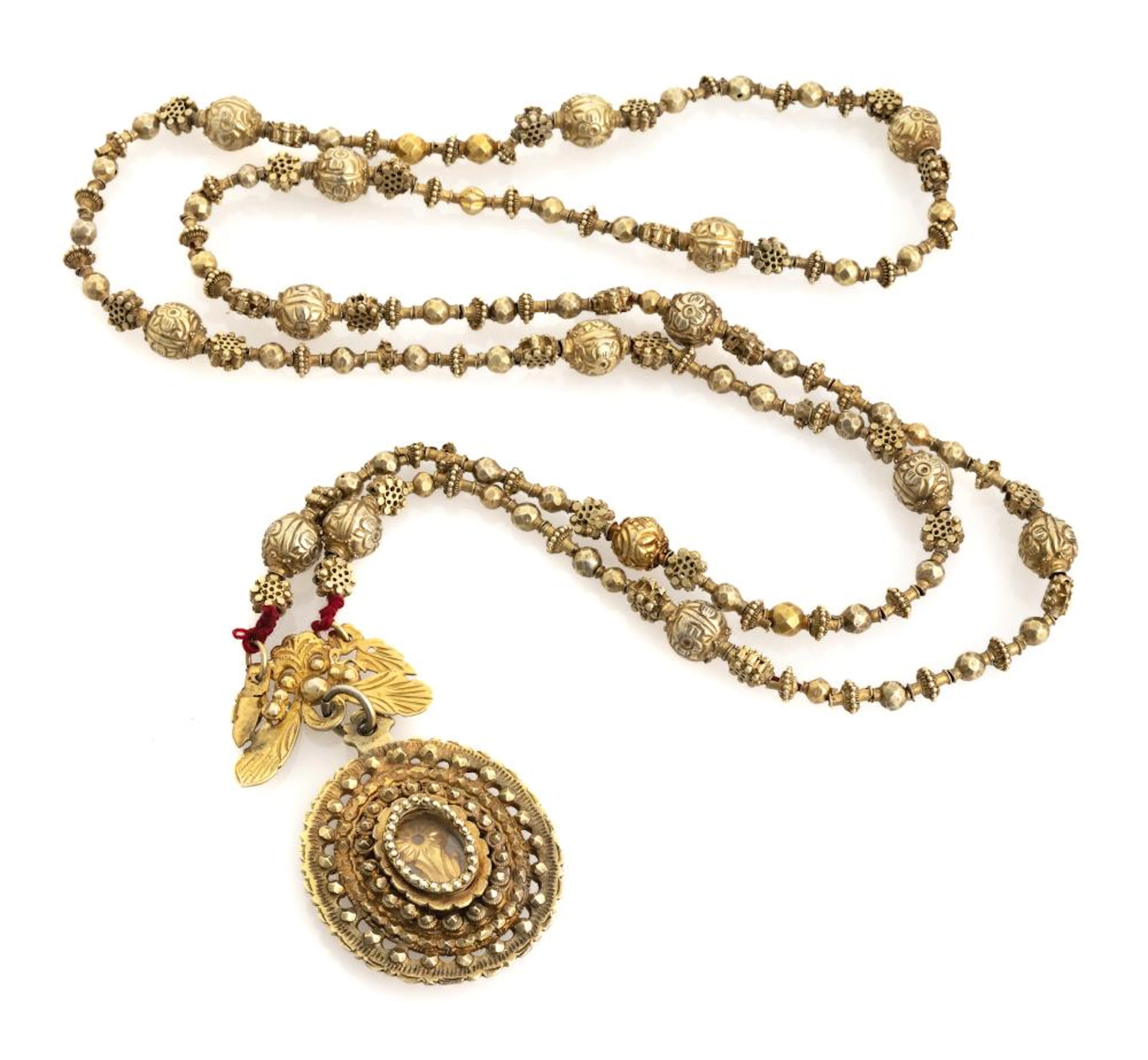 RARE GOLD PHILIPPINE NECKLACE, TAMBURELLO TAMBOURINE