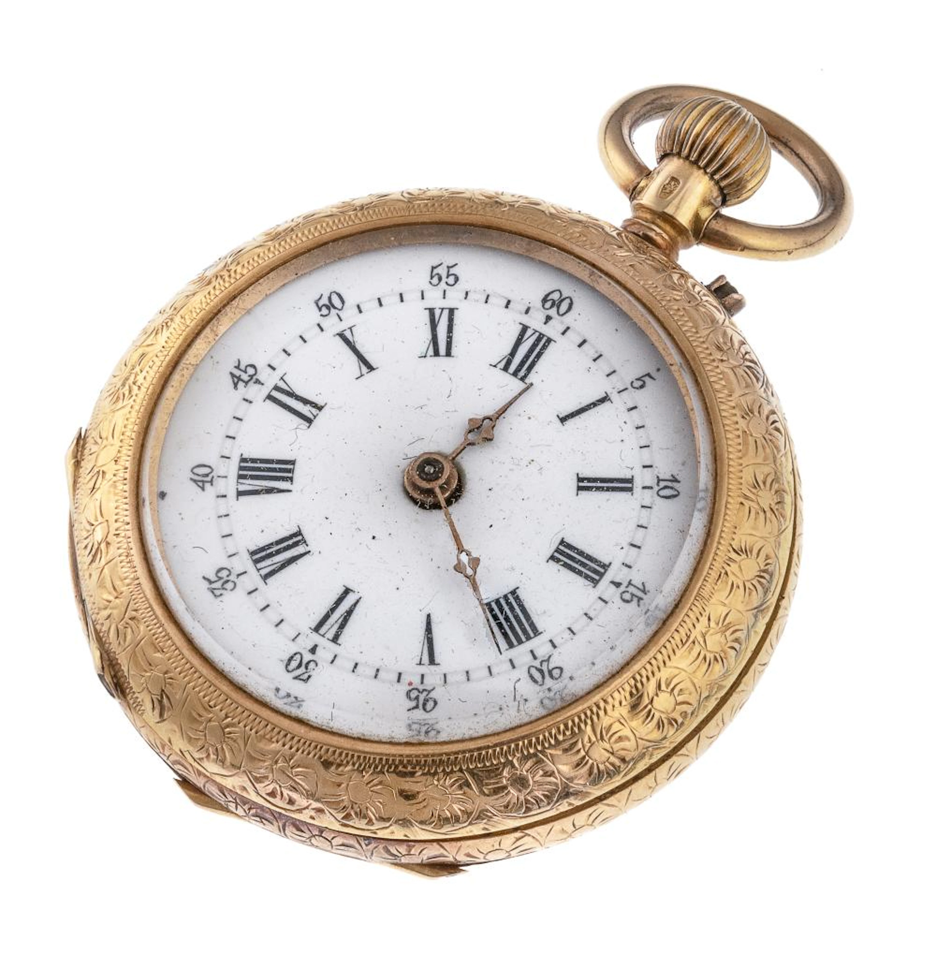 GOLD POCKET WATCH, VINTAGE CYLINDRE 10 RUBIS GENEVE