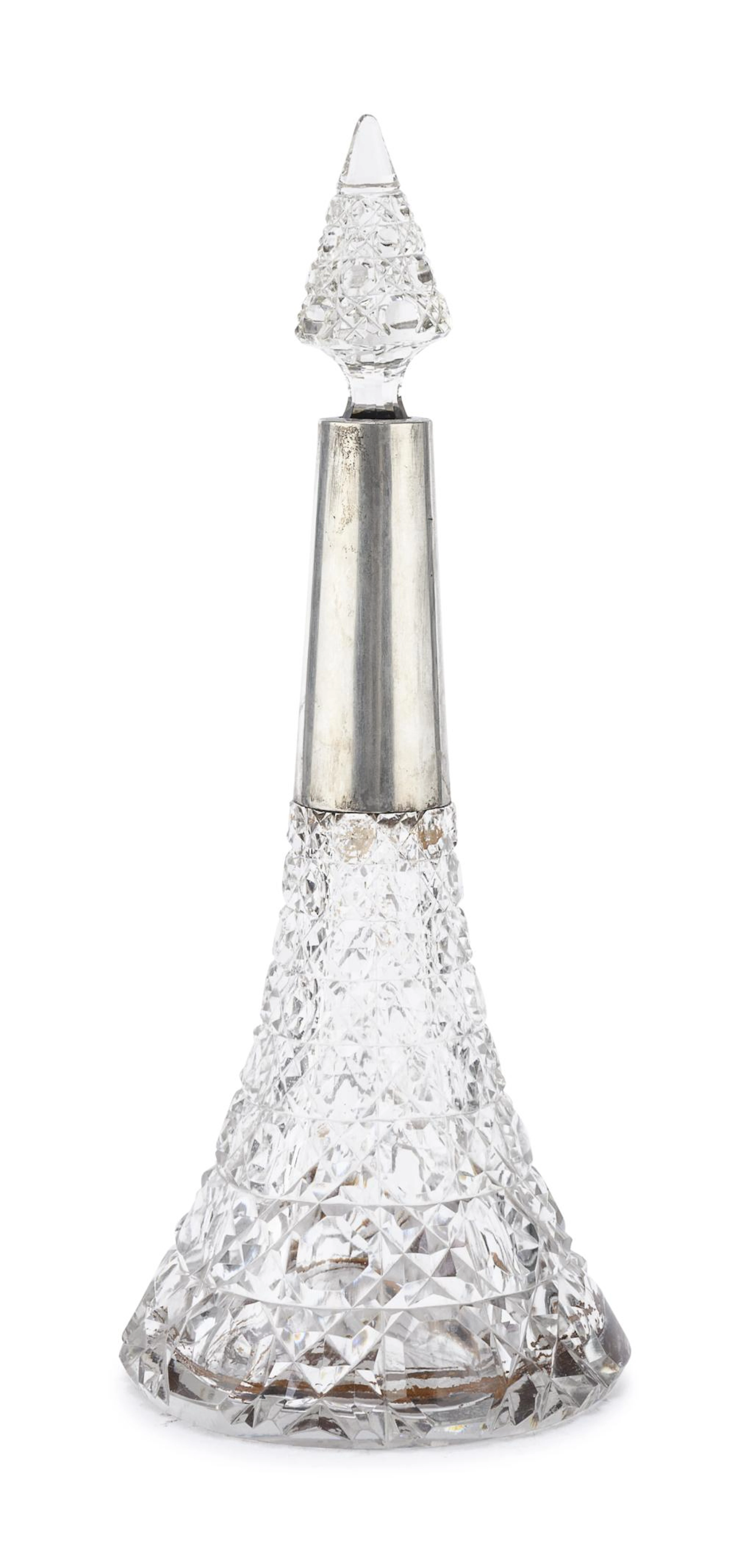 CRYSTAL AND SILVER BOTTLE, GERMANY, LATE 19TH CENTURY