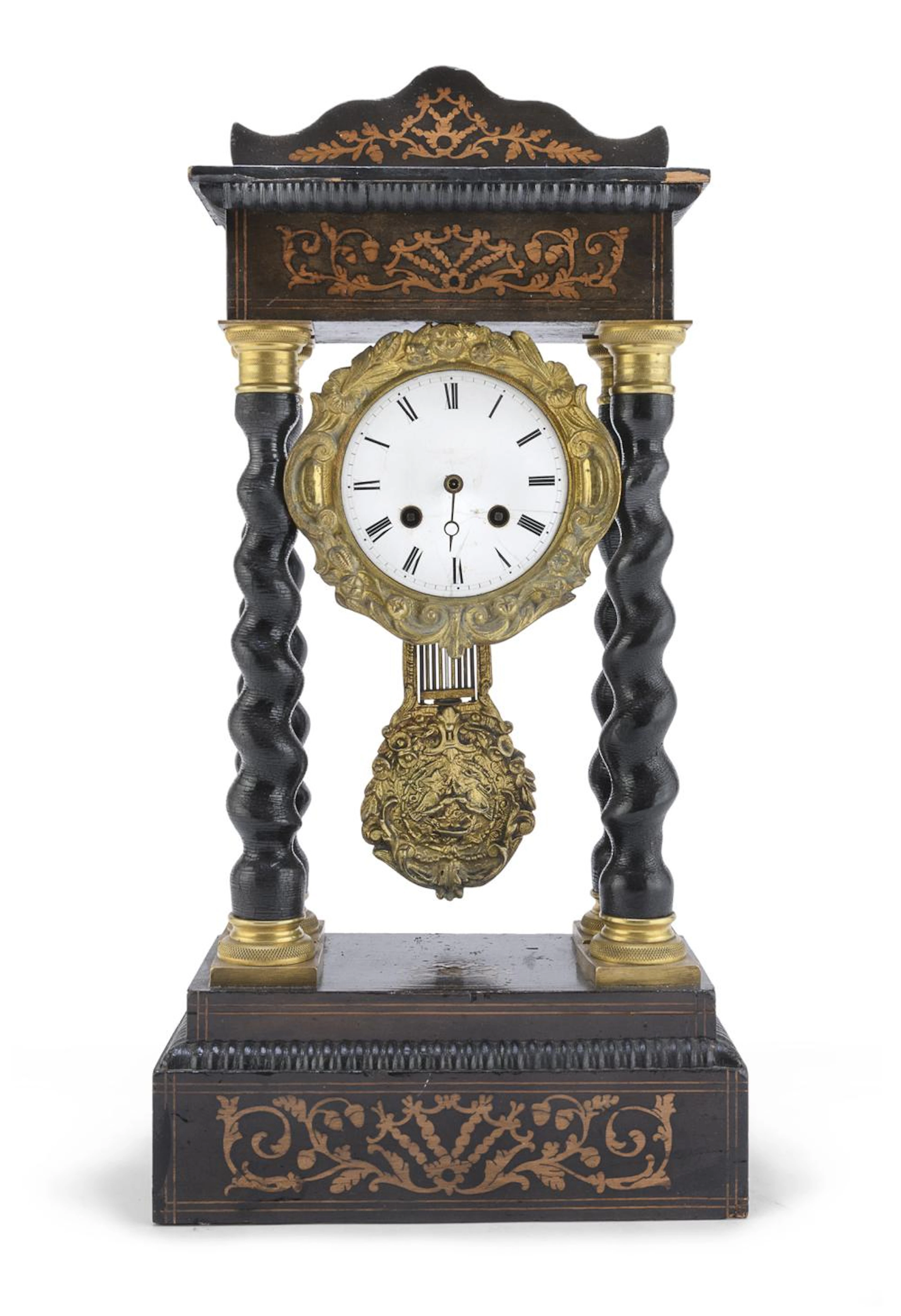 TEMPLE TABLE CLOCK, 19TH CENTURY