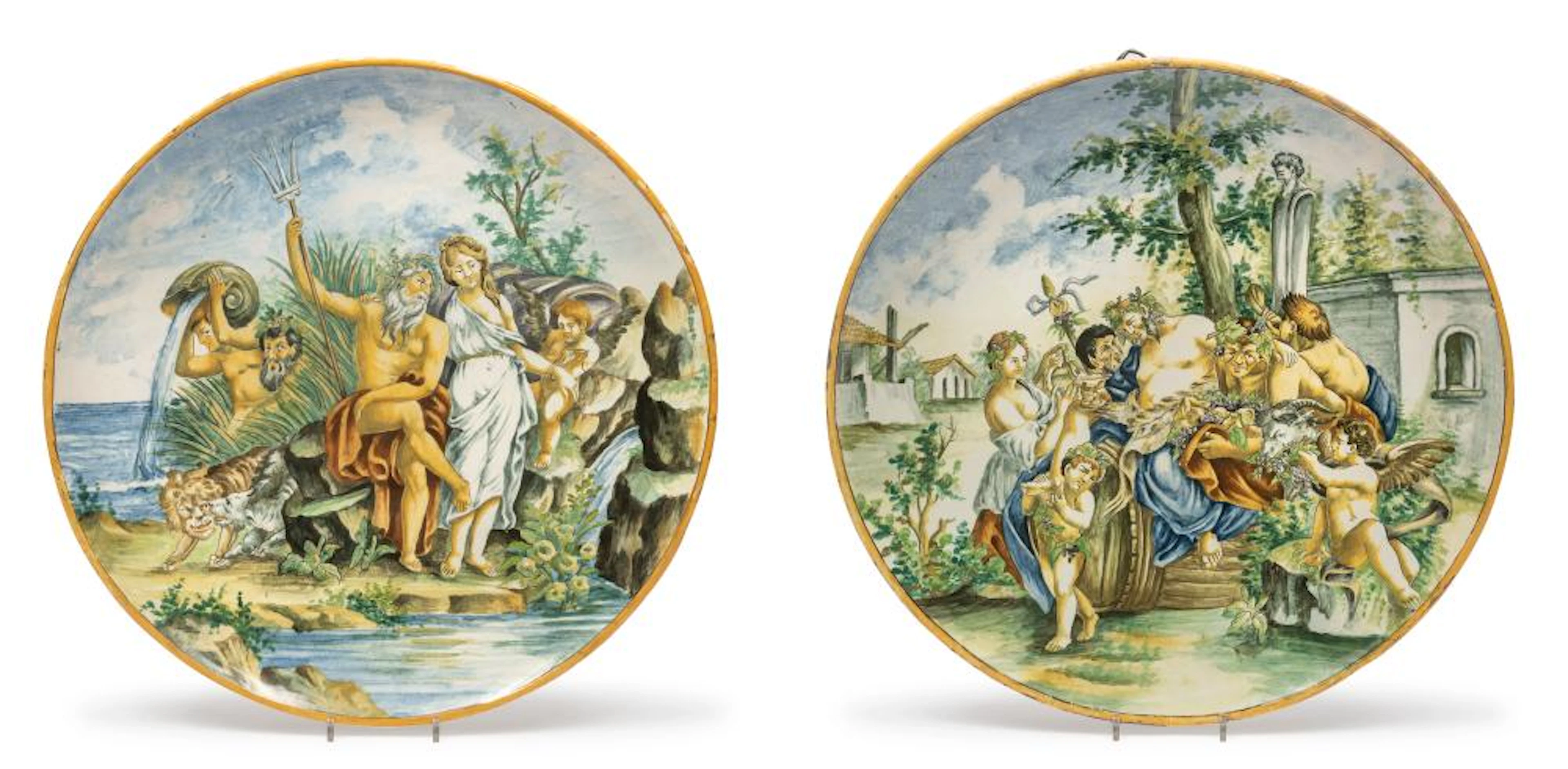 PAIR OF BIG CERAMIC PLATES, 19th CENTURY