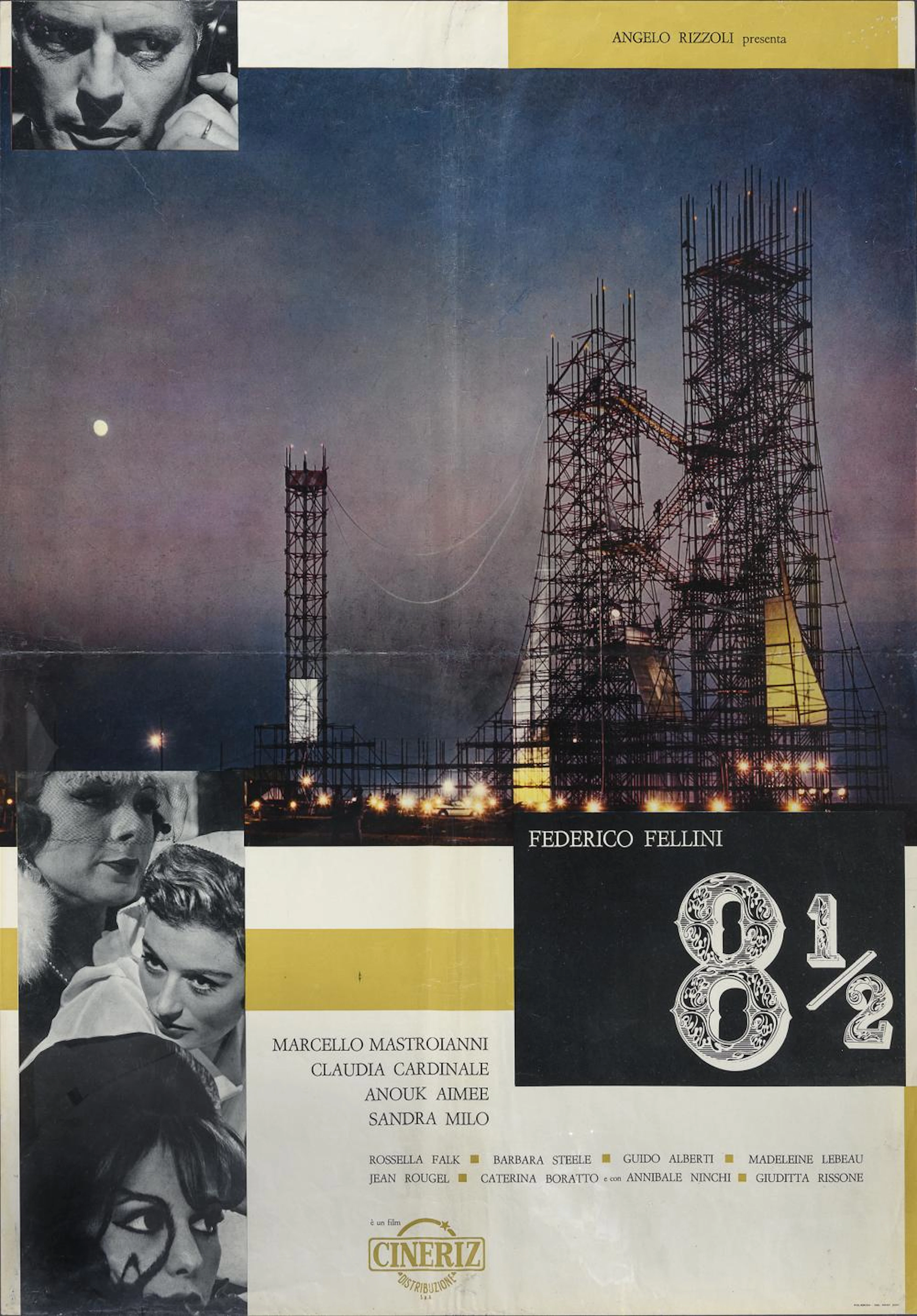 ORIGINAL POSTER FOR THE FILM 8½, 1963