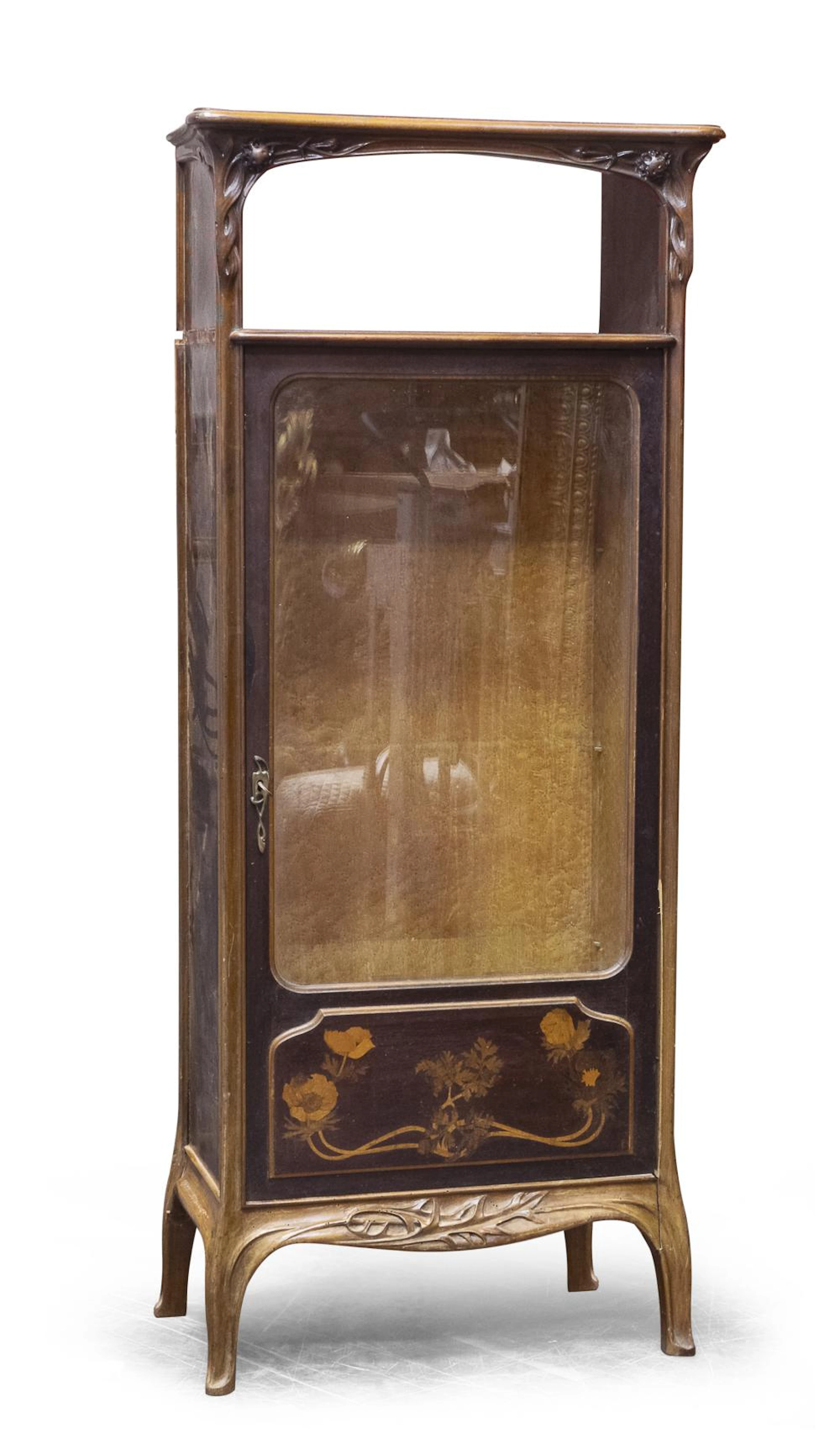 BEECH WOOD GLASS DOOR CABINET, LIBERTY PERIOD