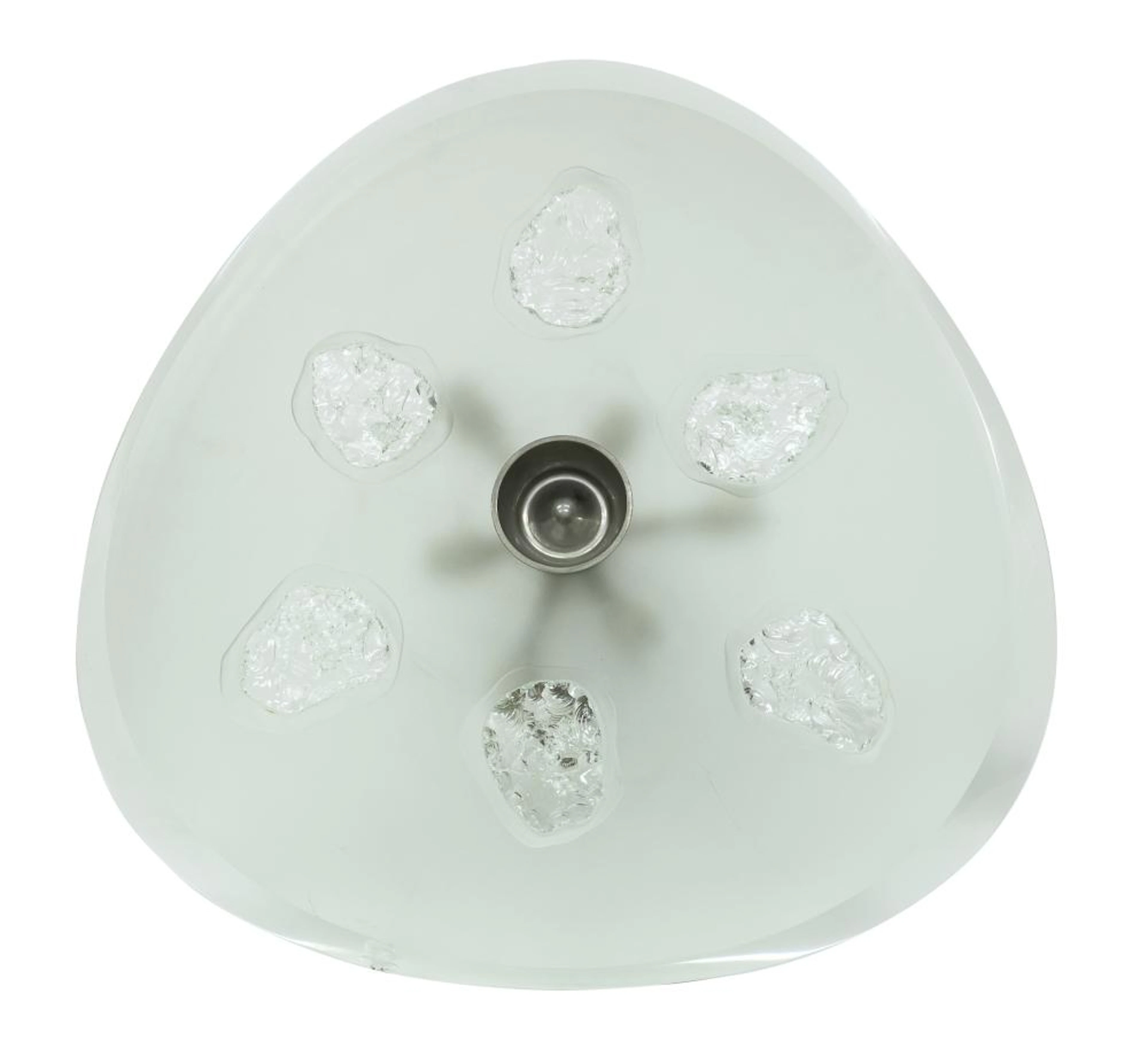 BRASS AND GLASS CHANDELIER MAX INGRAND FOR FOUNTAIN ARTE