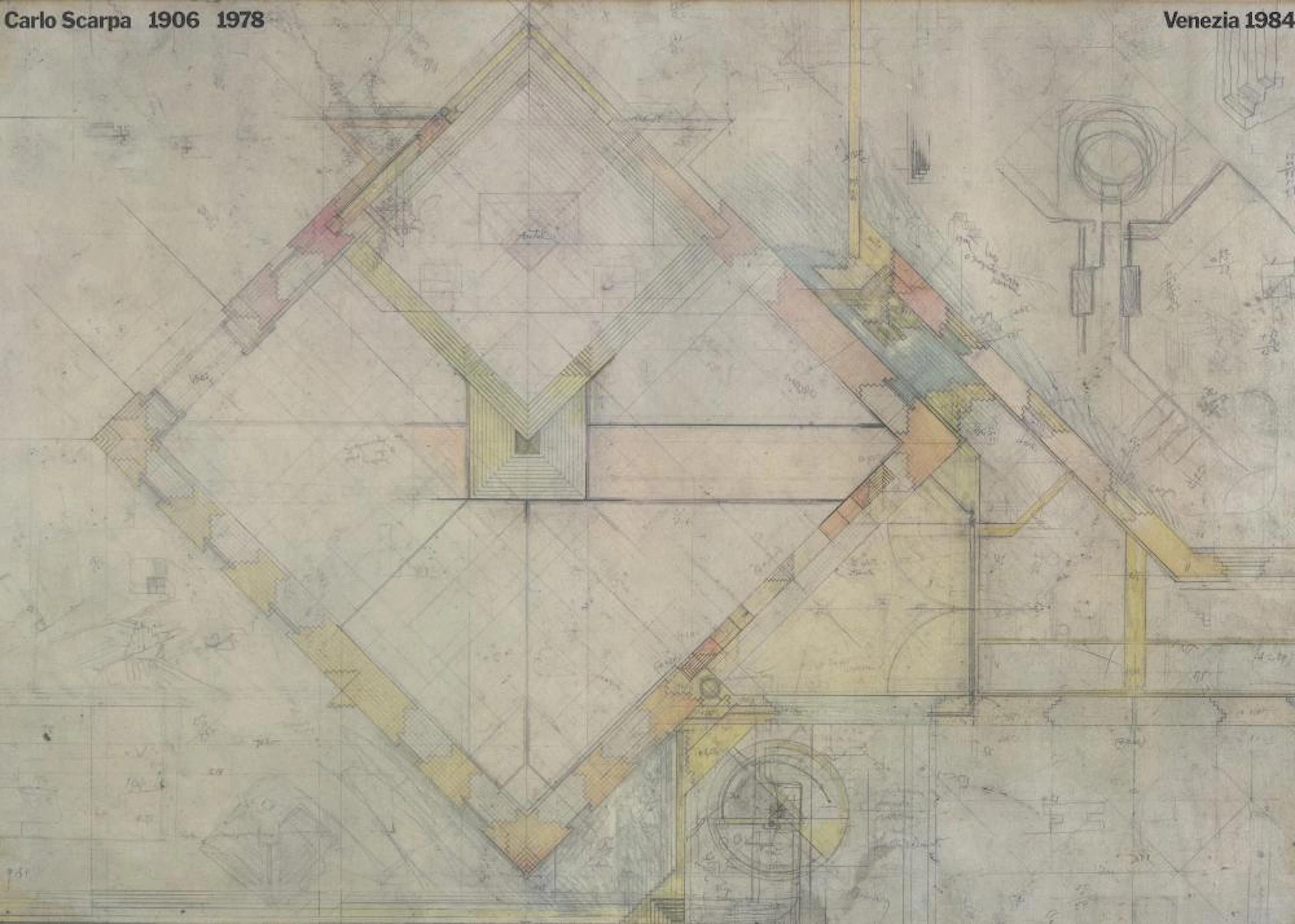 POSTER WITH PROJECT, CARLO SCARPA VENICE 1984