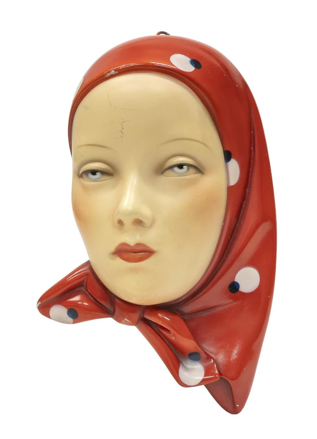 PLASTER SCULPTURE OF A WOMAN WITH SCARF, 20TH CENTURY