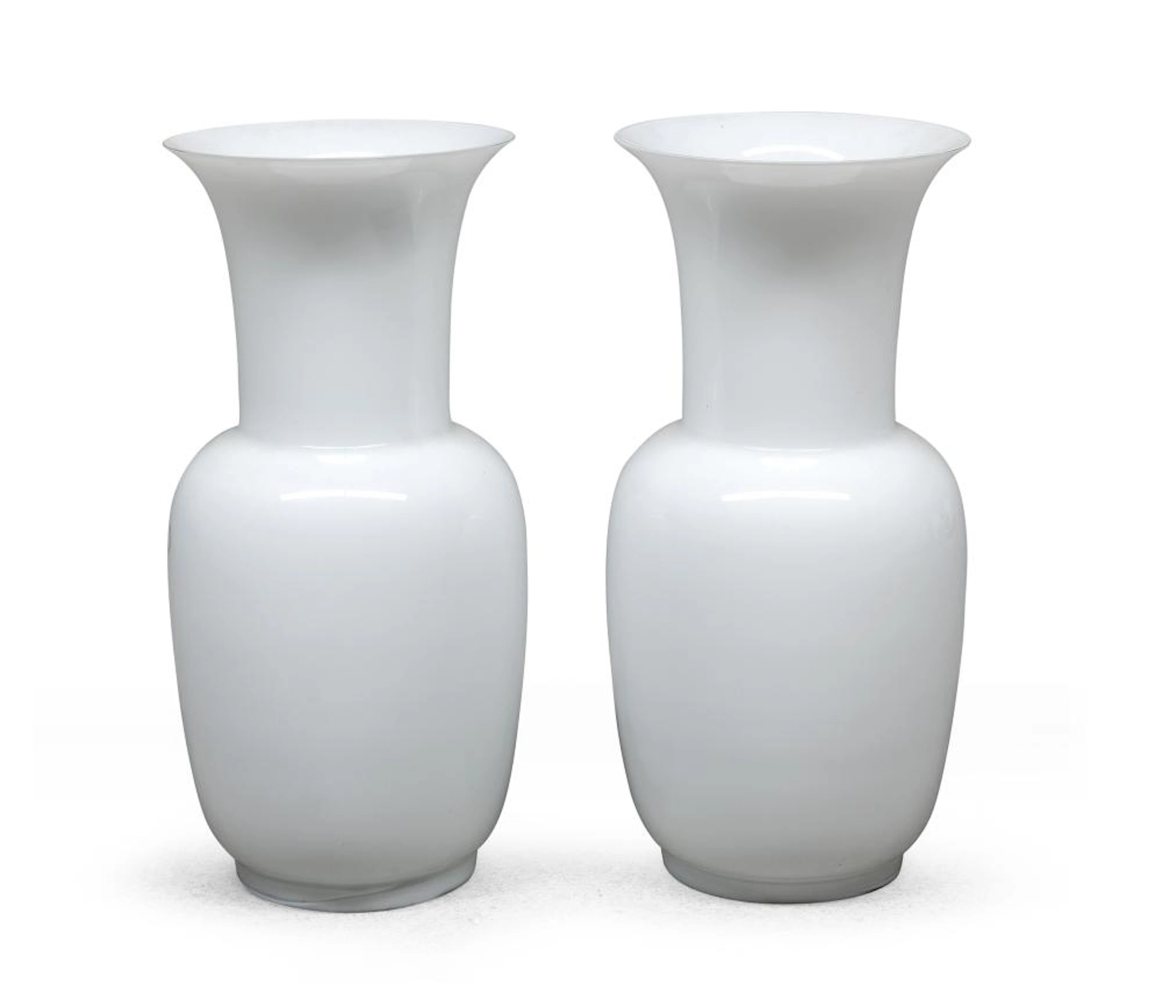 PAIR OF OPALINE VASES, VENINI 1993/1994