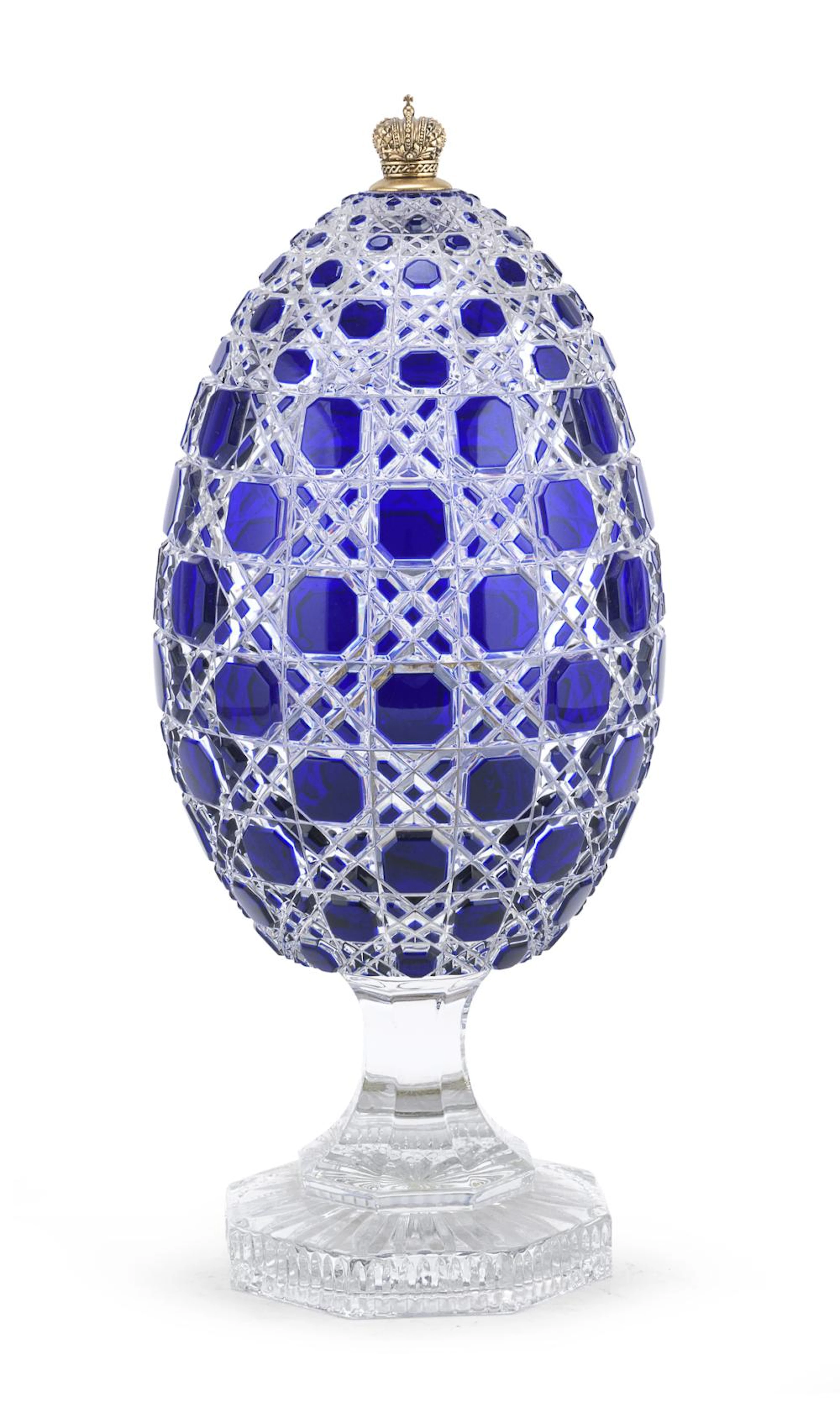 LIDDED CRYSTAL VASE, FABERGÉ 1980s