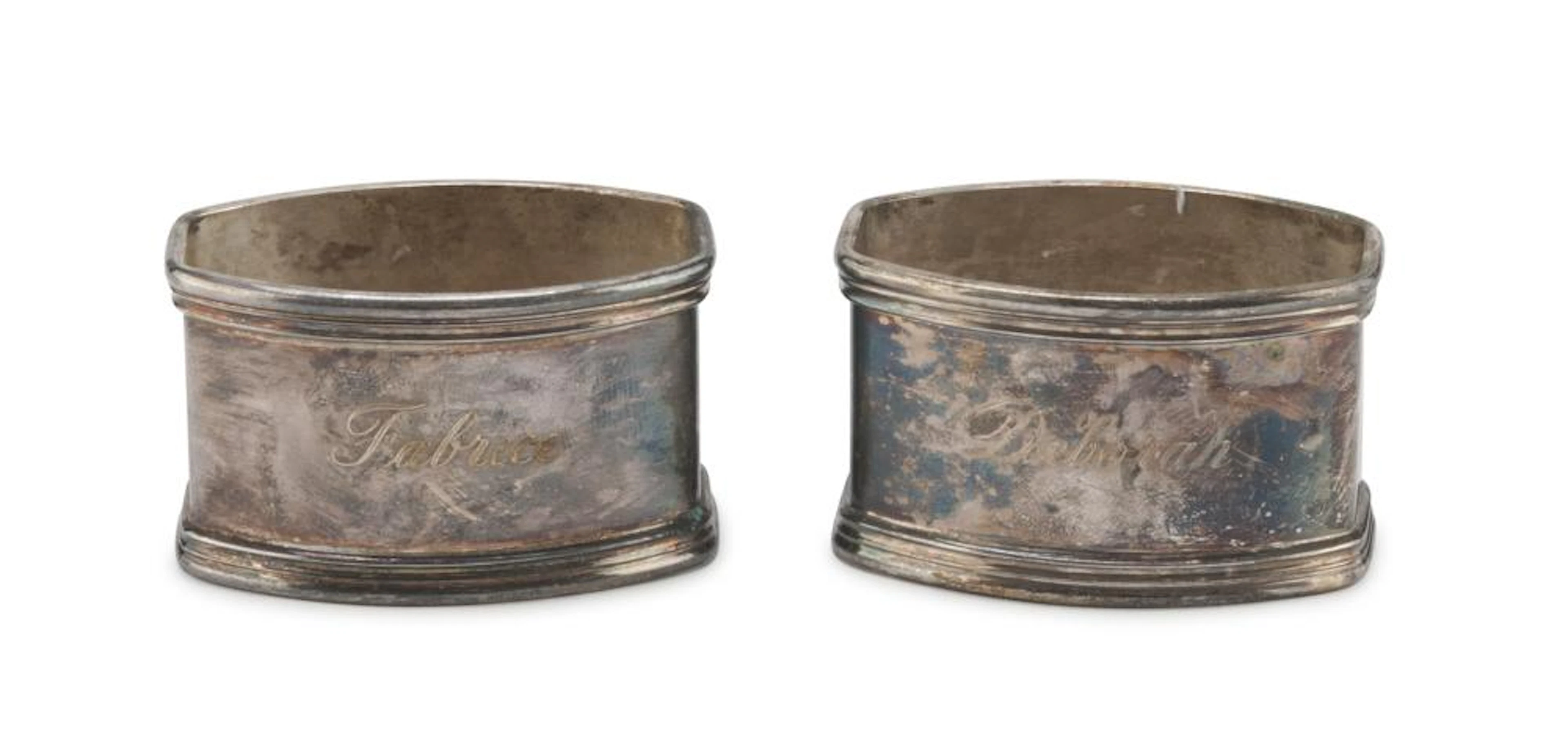 A PAIR OF SILVER NAPKIN RINGS, PUNCH PADUA POST 1968