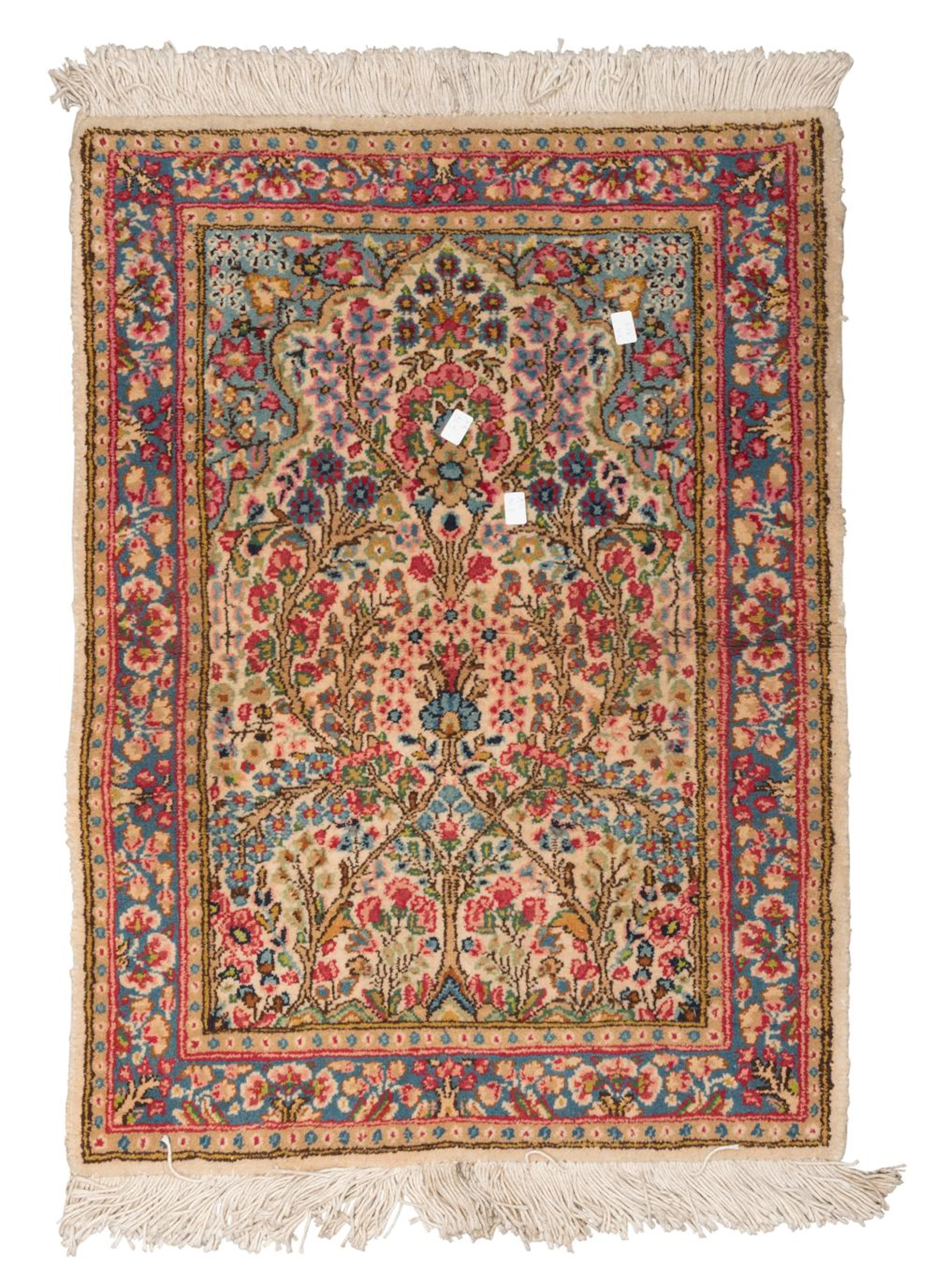 KIRMAN BEDSIDE RUG, MID 20TH CENTURY