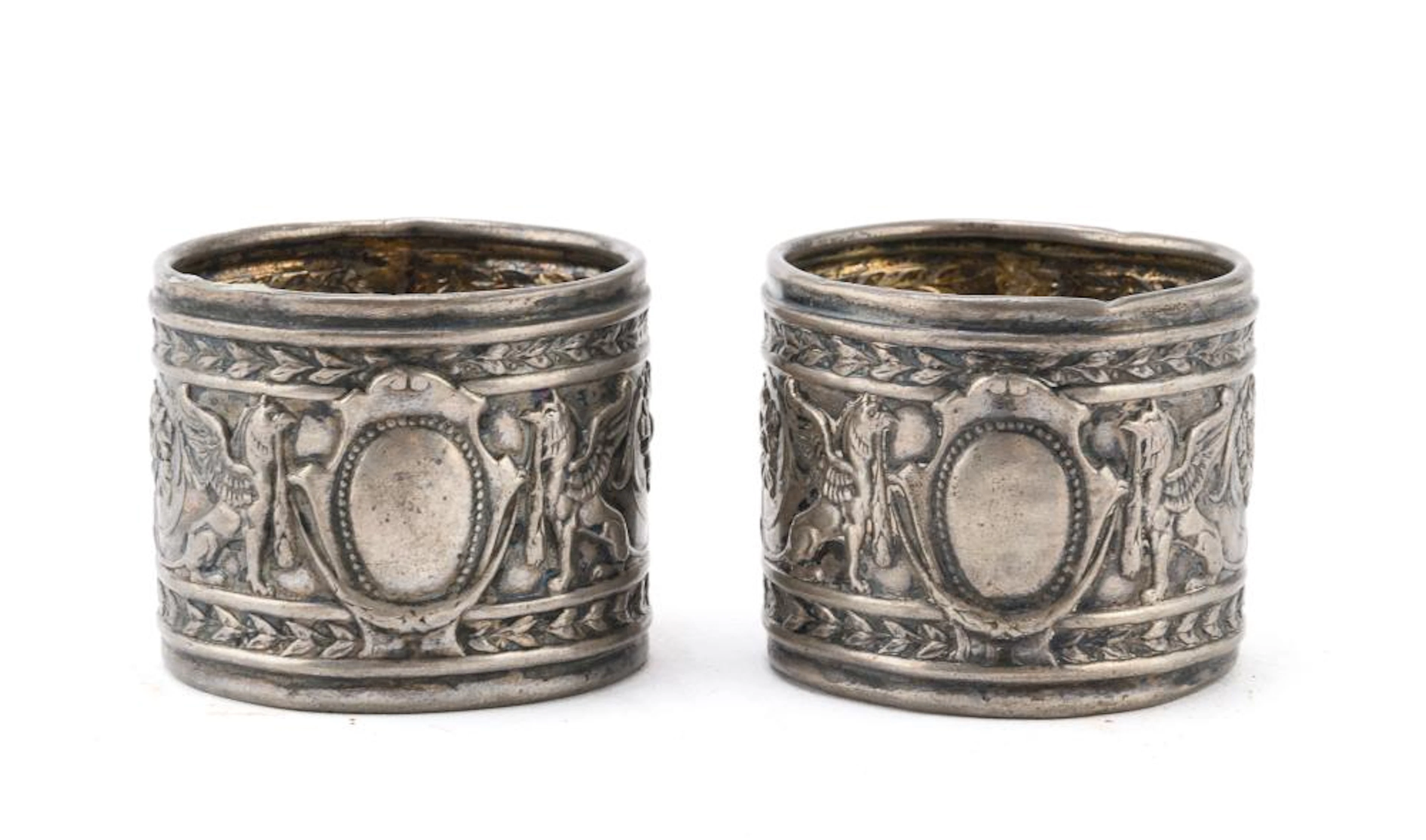 PAIR OF SILVER NAPKIN RINGS, EARLY 20TH CENTURY