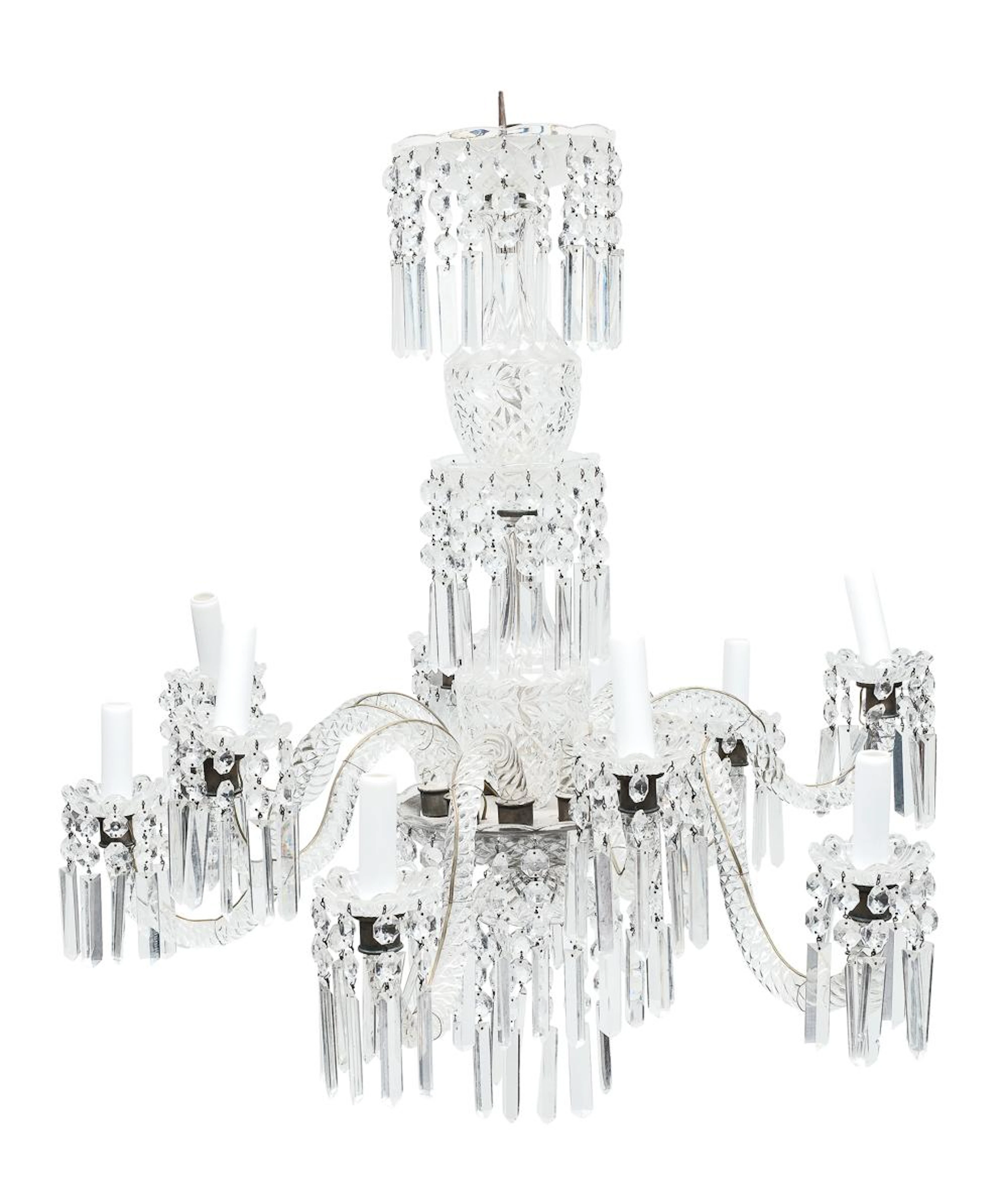 CUT GLASS CHANDELIER, EARLY 20TH CENTURY