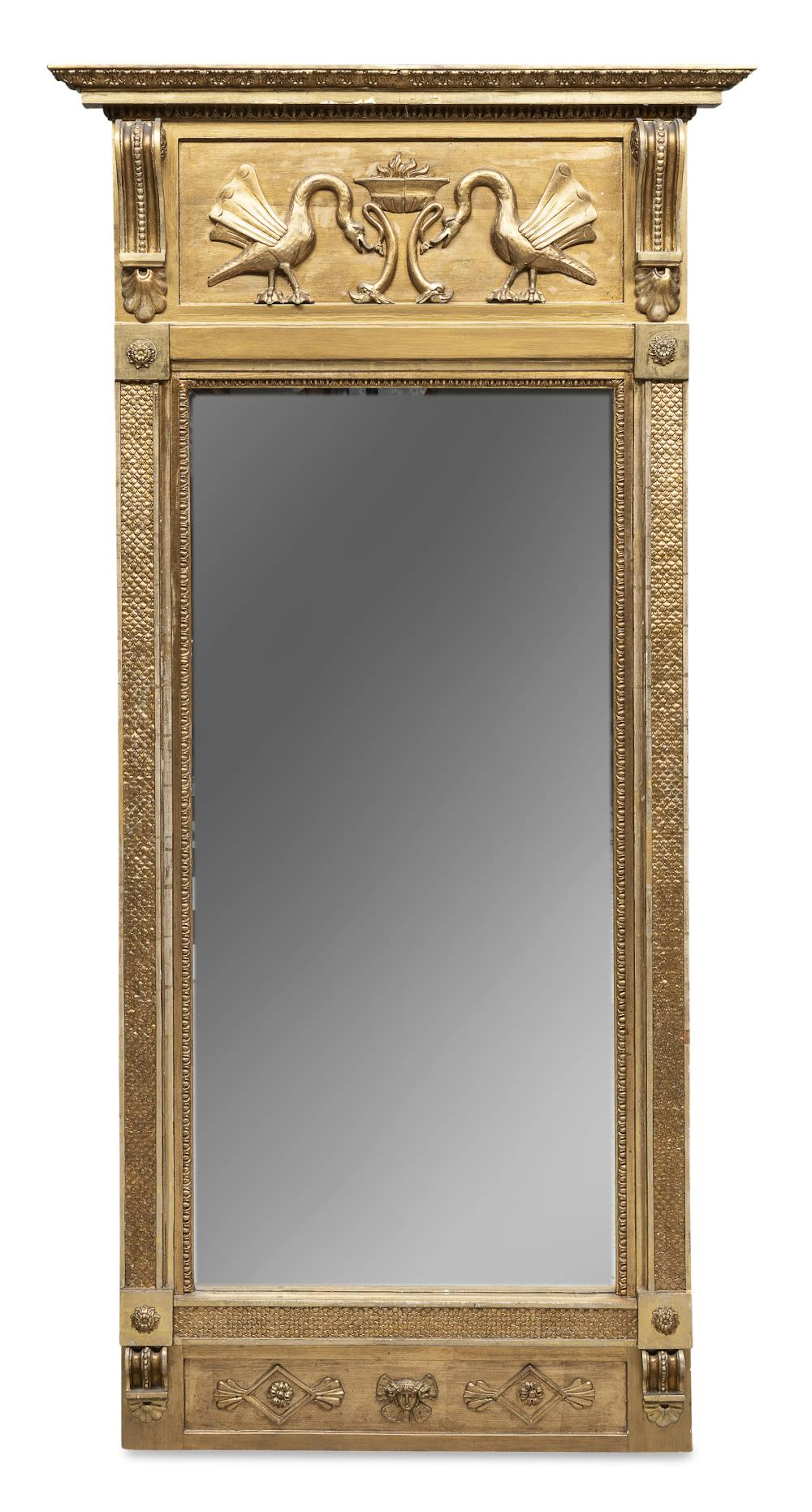 BEAUTIFUL GILTWOOD FIREPLACE MIRROR, EARLY 19th CENTURY