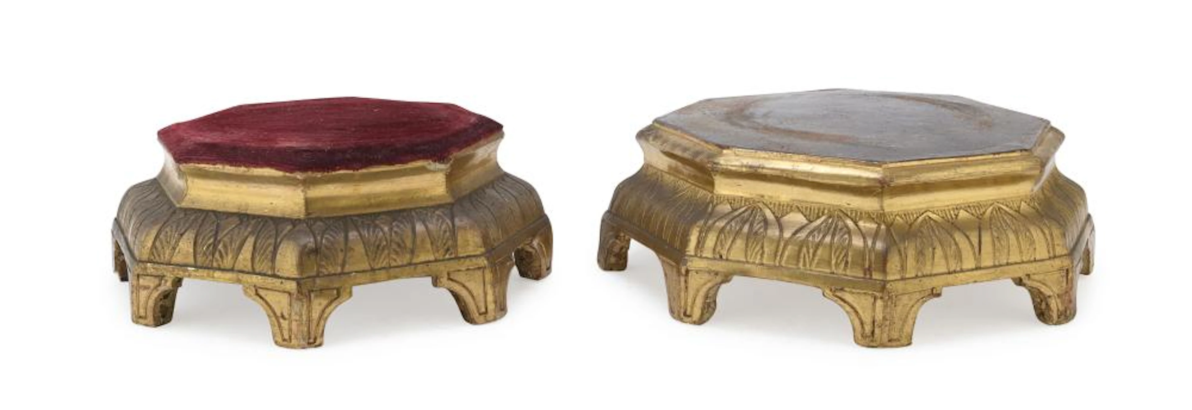 TWO GILTWOOD BASES, EARLY 19th CENTURY