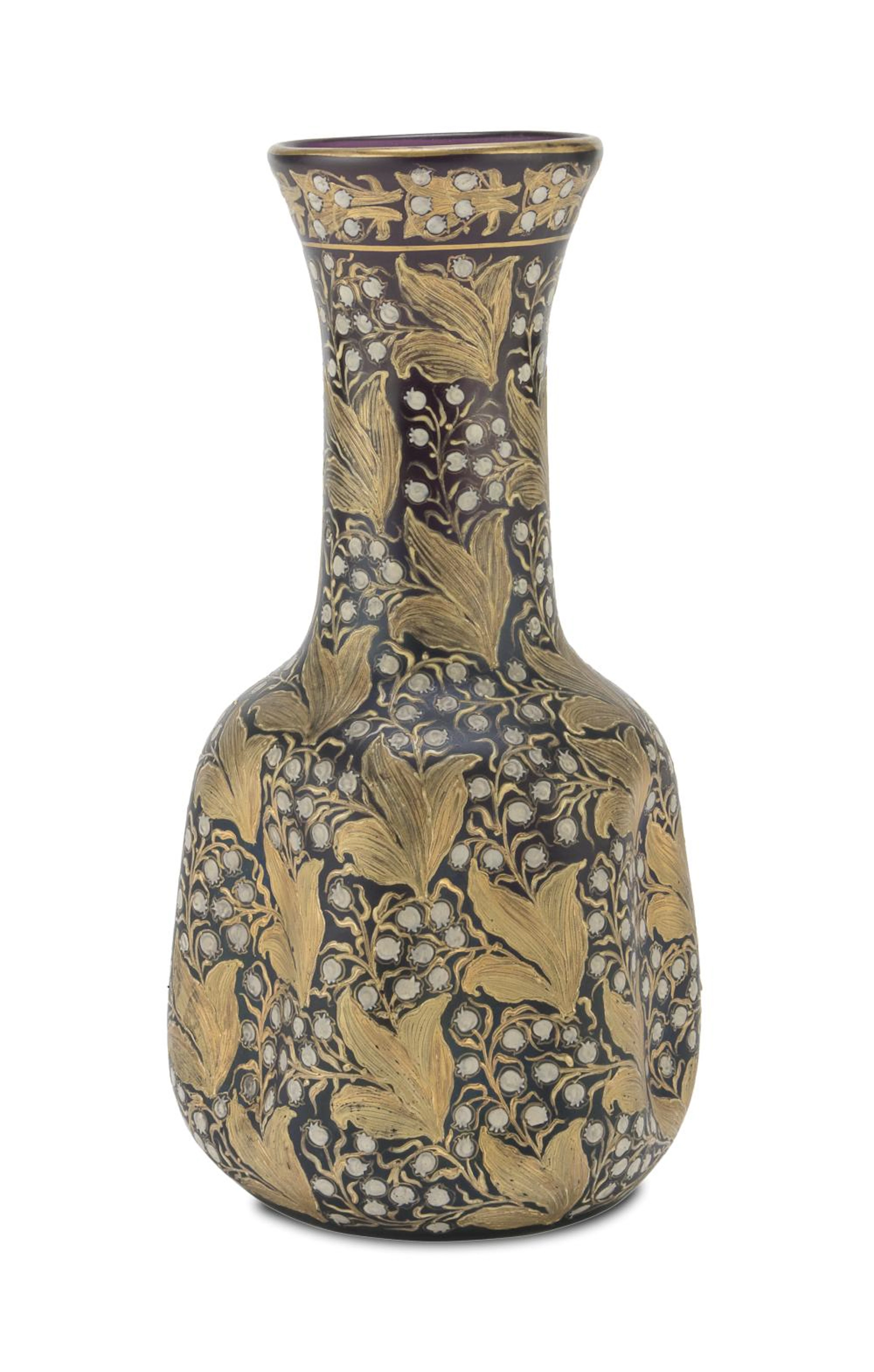 VINTAGE BOTTLE IN PAINTED GLASS 1950s
