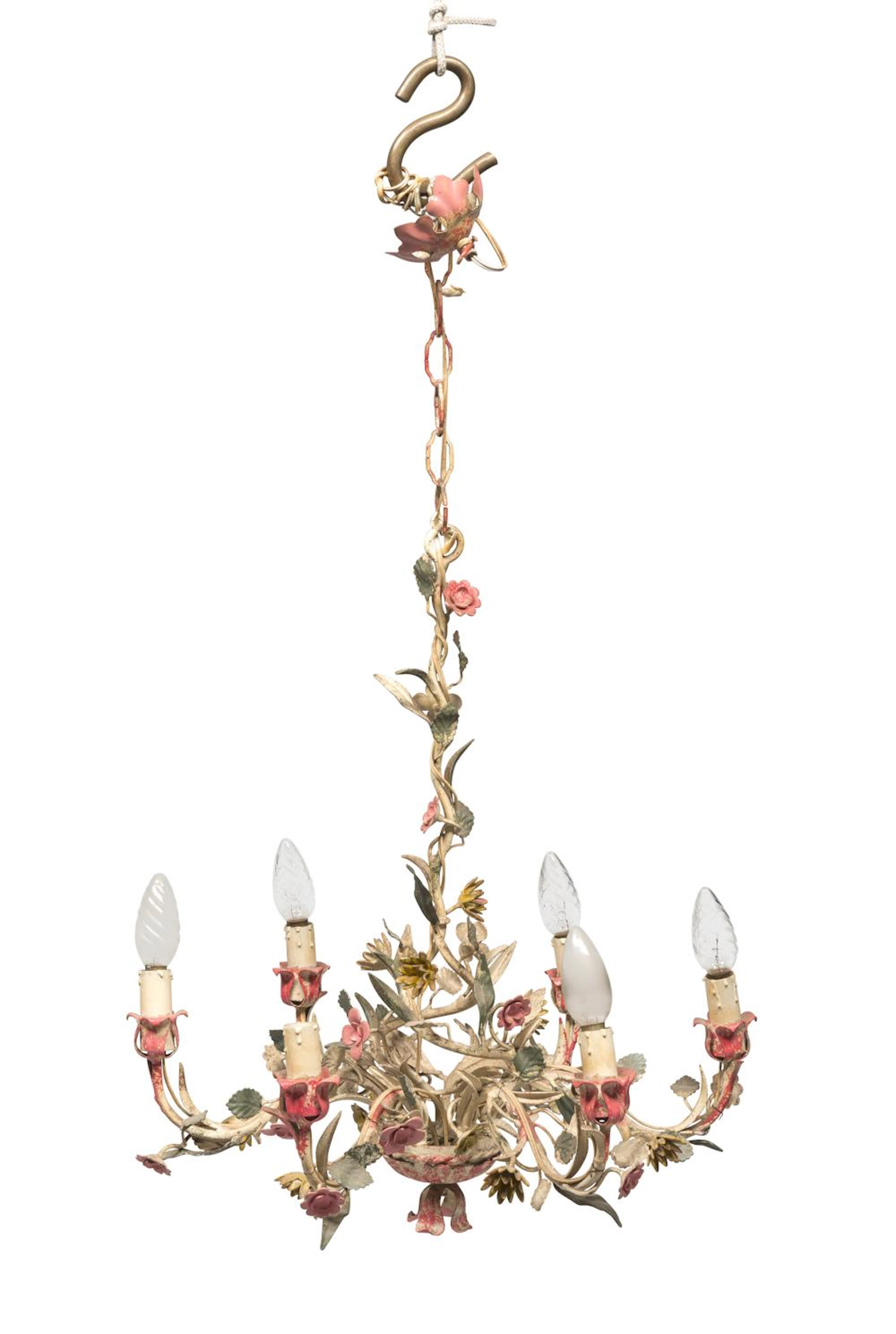 SMALL CHANDELIER IN WROUGHT IRON, LATE 19TH CENTURY