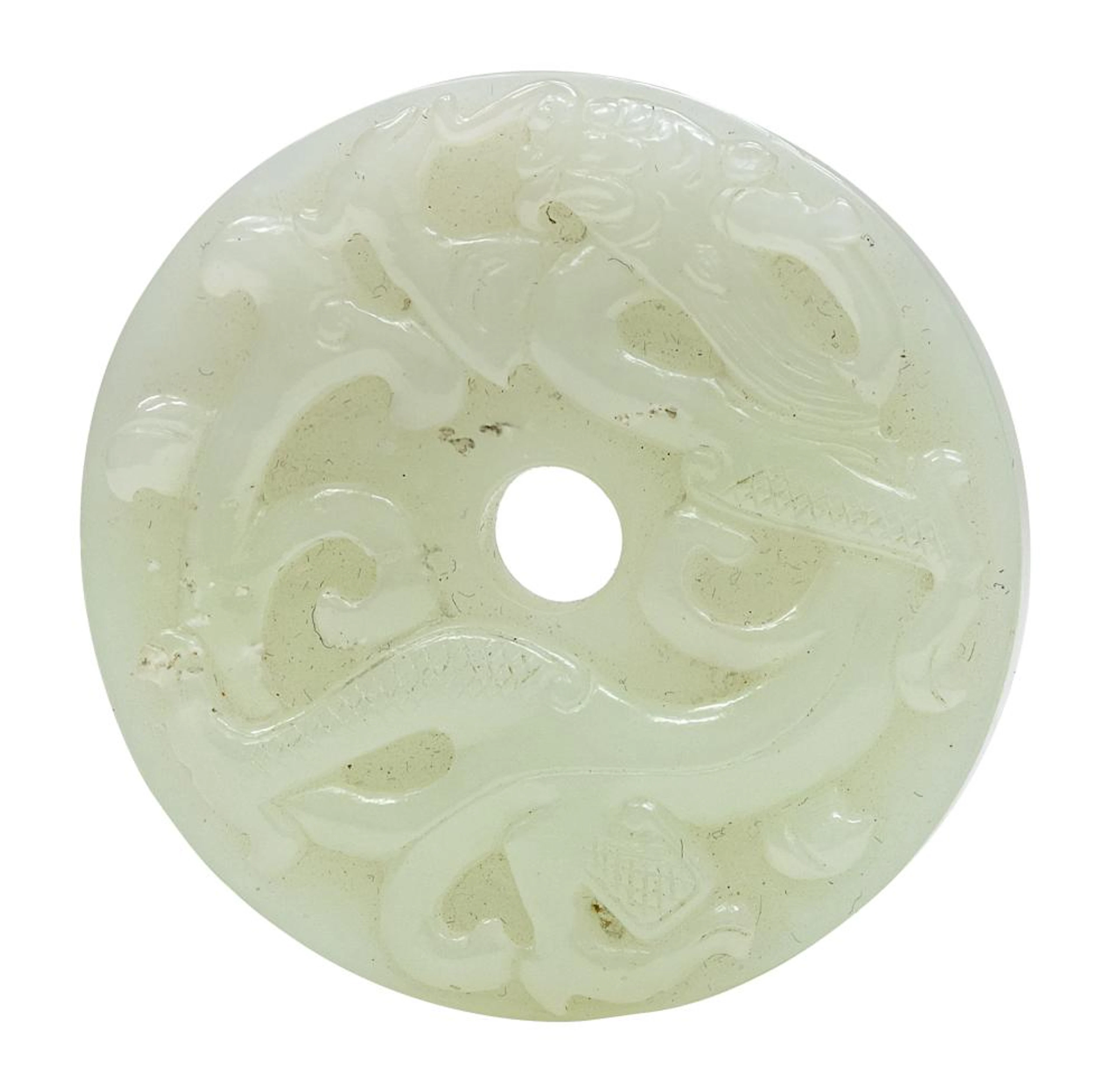 A CHINESE JADE BI DISC, FIRST HALF 20TH CENTURY.