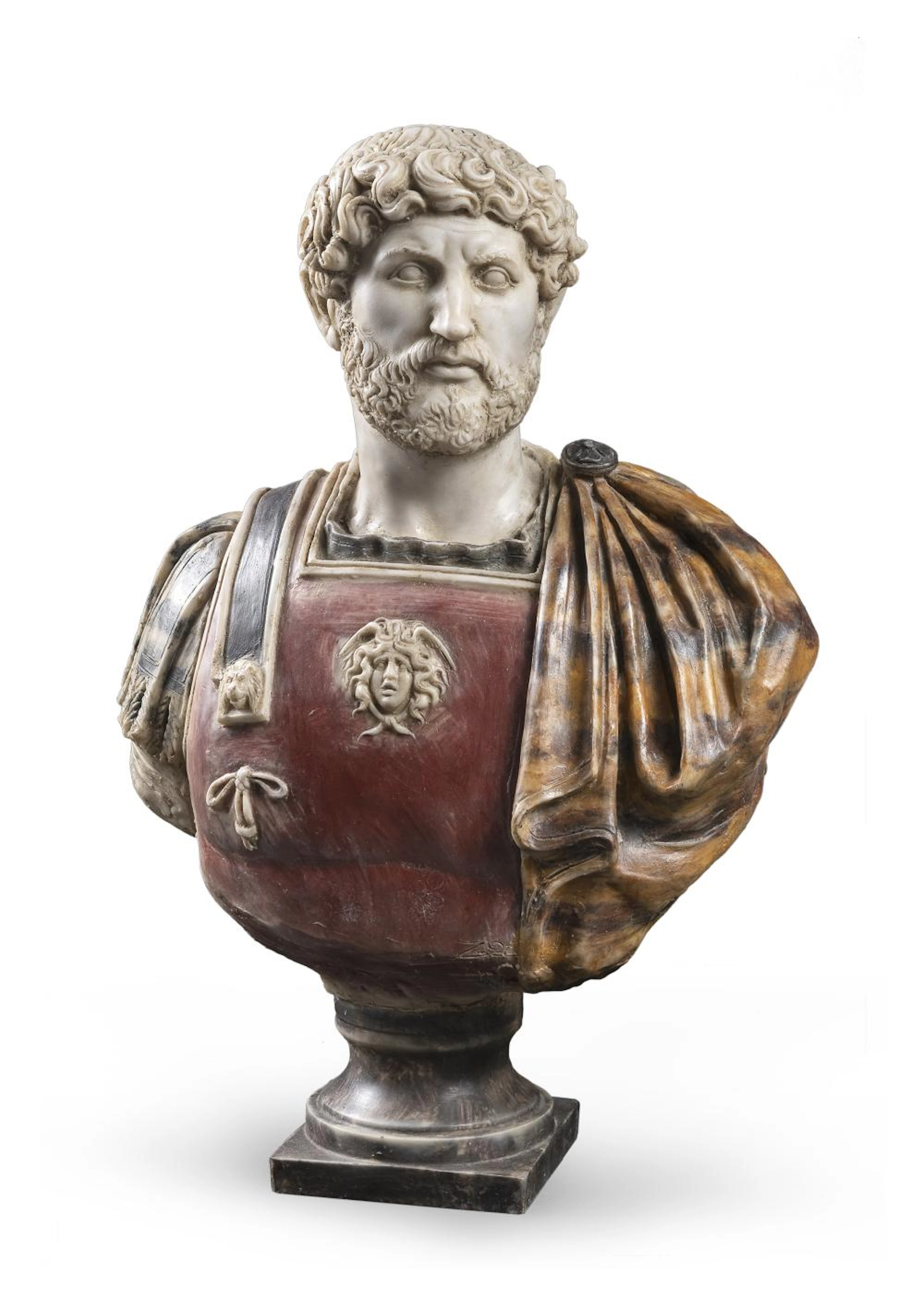 BUST OF HADRIAN IN MARBLE DUST AND PLASTER, EARLY 20TH CENTURY