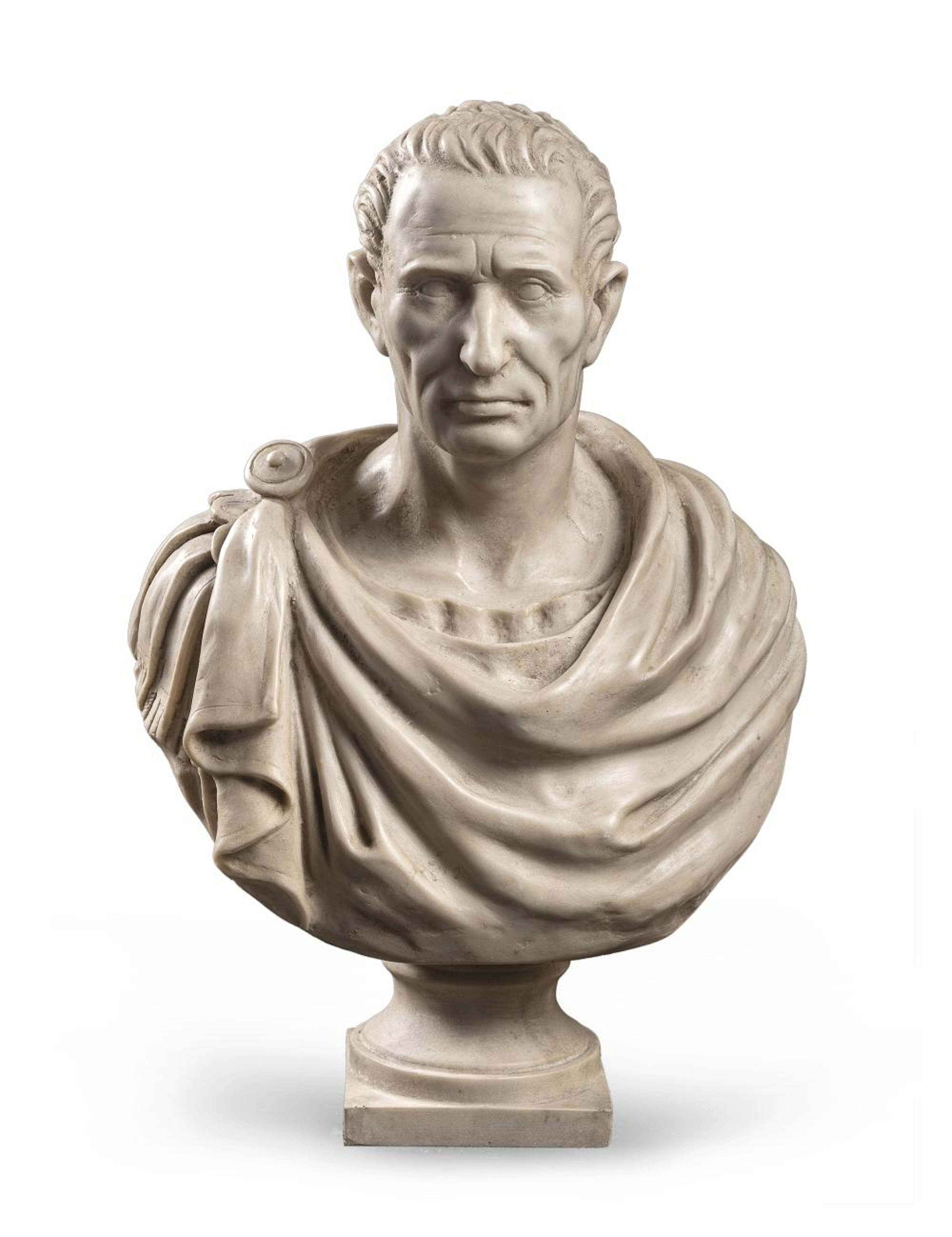 BUST OF CAESAR IN MARBLE DUST AND PLASTER, EARLY 20TH CENTURY