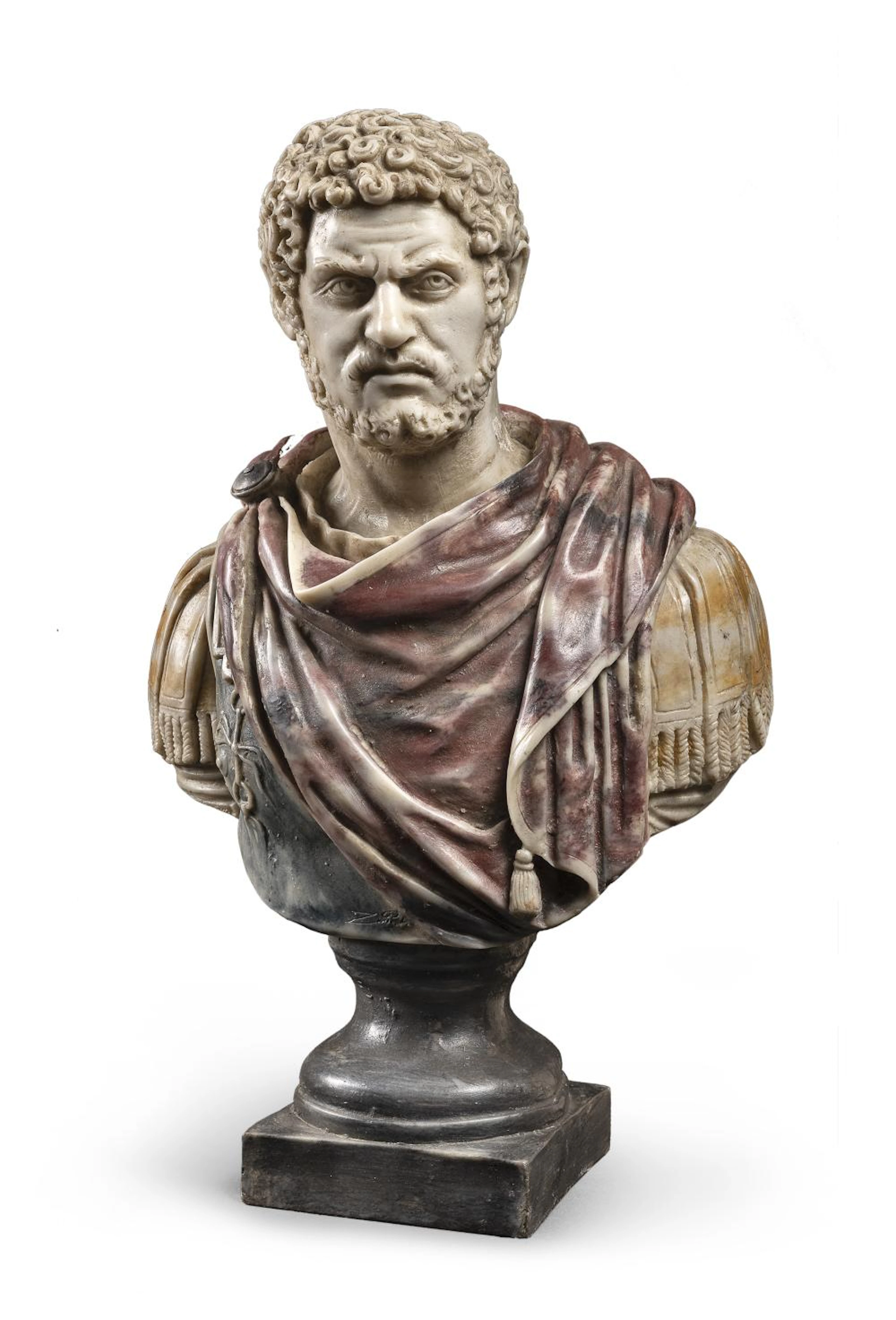 BUST OF CARACALLA IN MARBLE DUST AND PLASTER, EARLY 20TH CENTURY