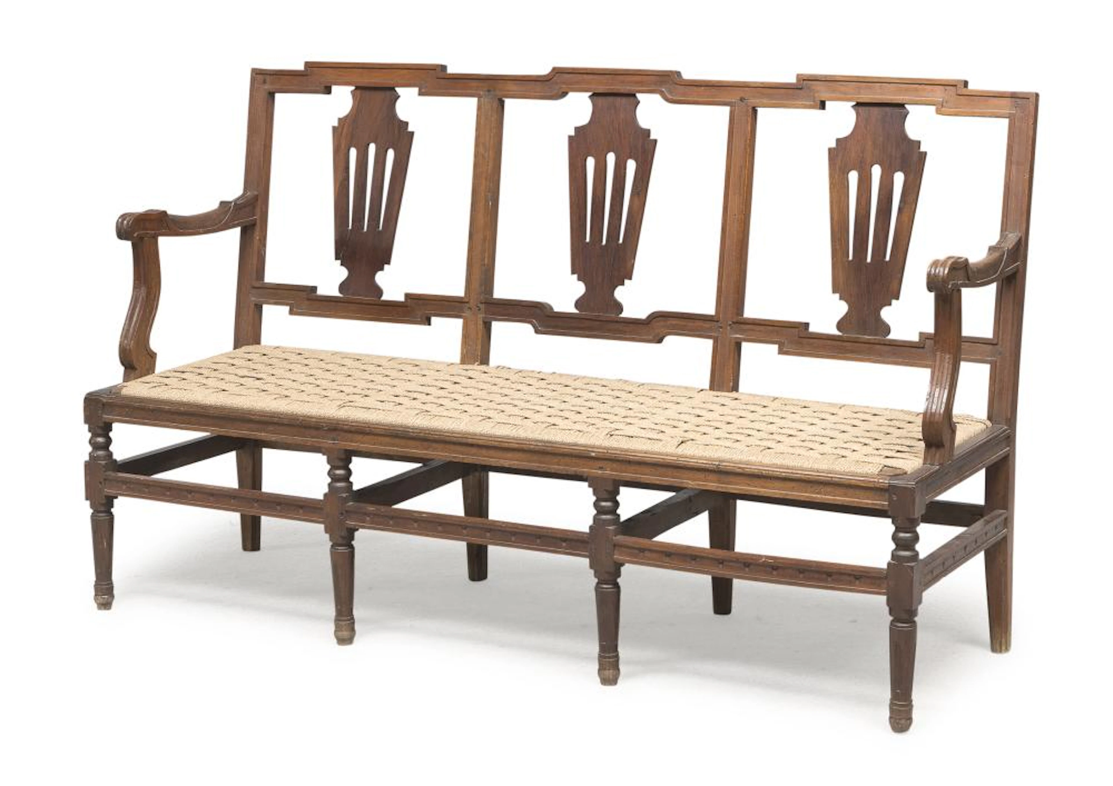 SOFA IN WALNUT, CENTRAL ITALY LATE 18TH CENTURY