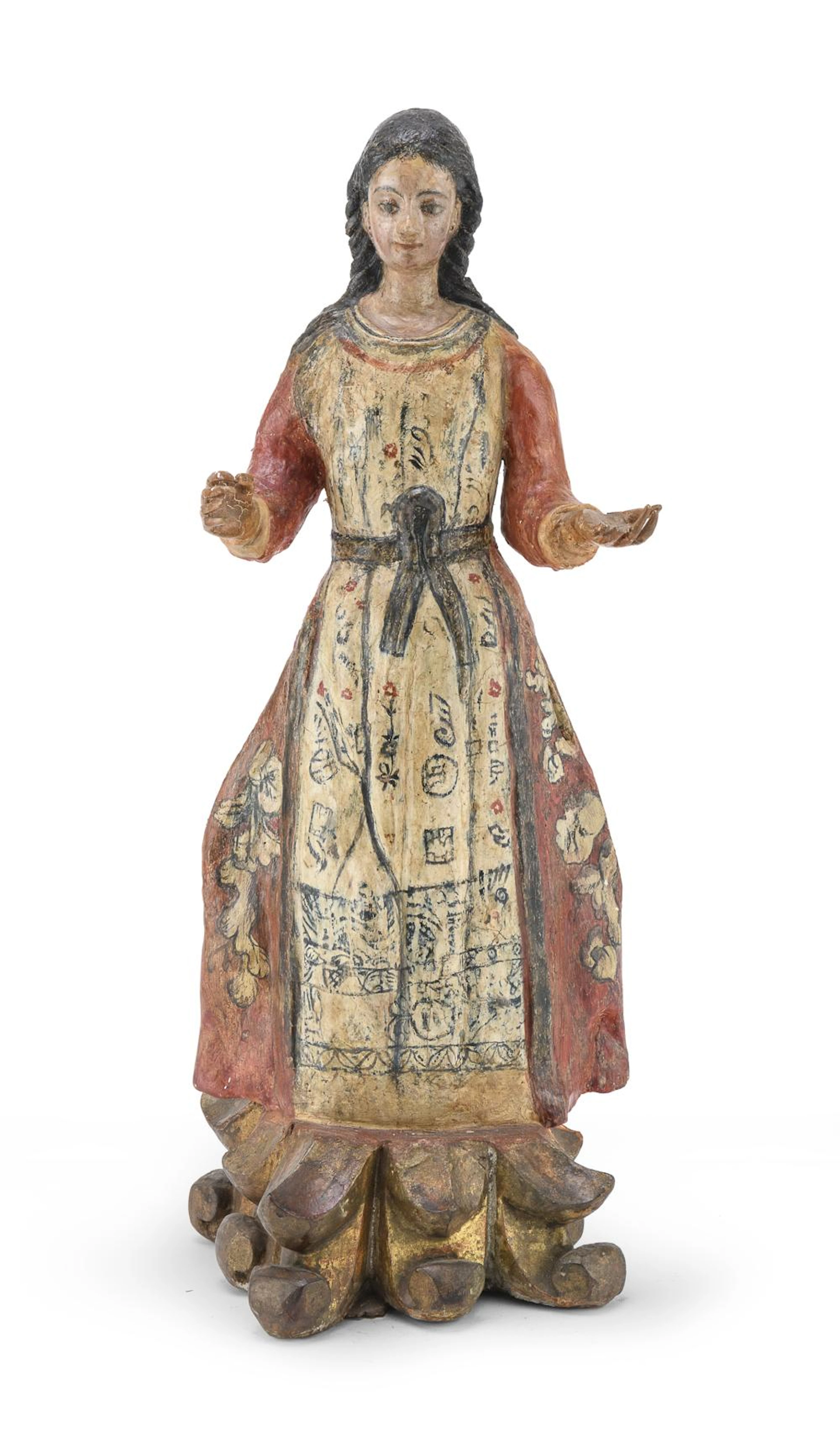 LACQUERED WOOD SCULPTURE, SPAIN OR SOUTH AMERICA LATE 18TH CENTURY