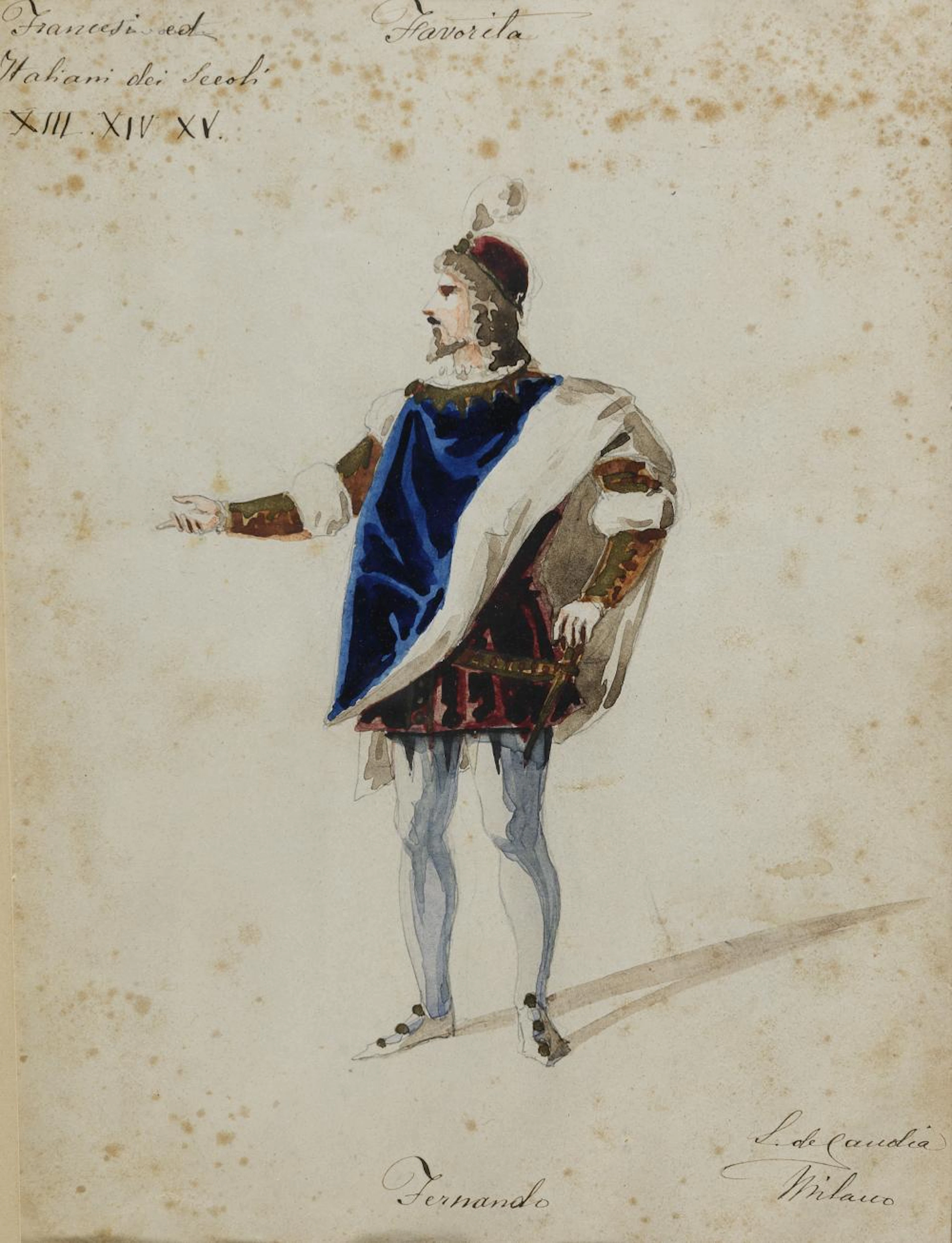 SIX ITALIAN WATERCOLORS, 19TH CENTURY
