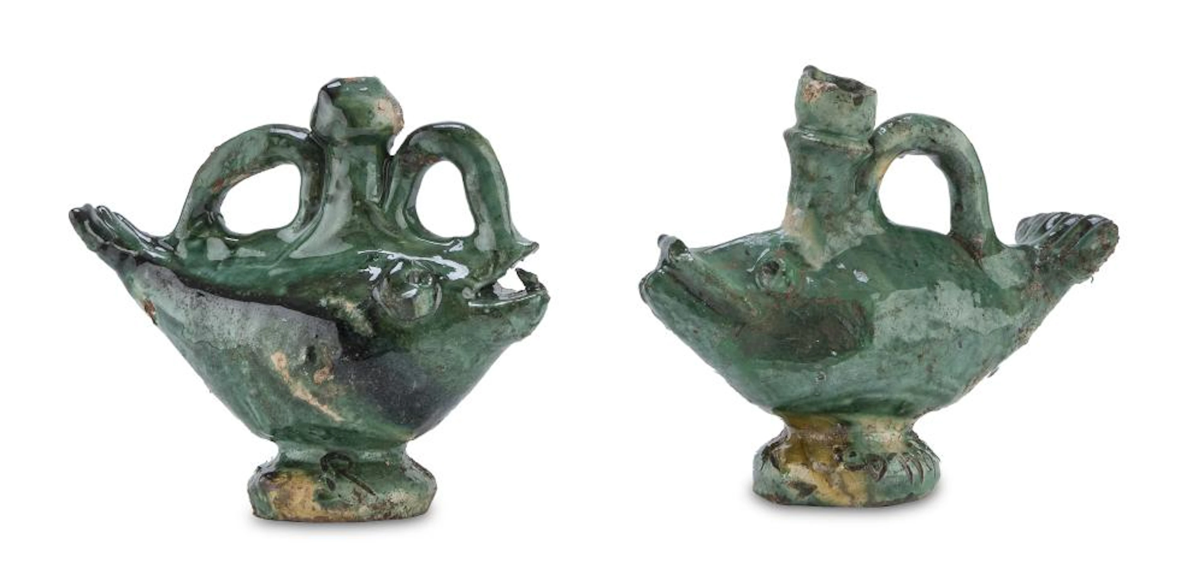 A PAIR OF CANDLESTICKS IN CERAMICS SEMINARA LATE 19TH CENTURY
