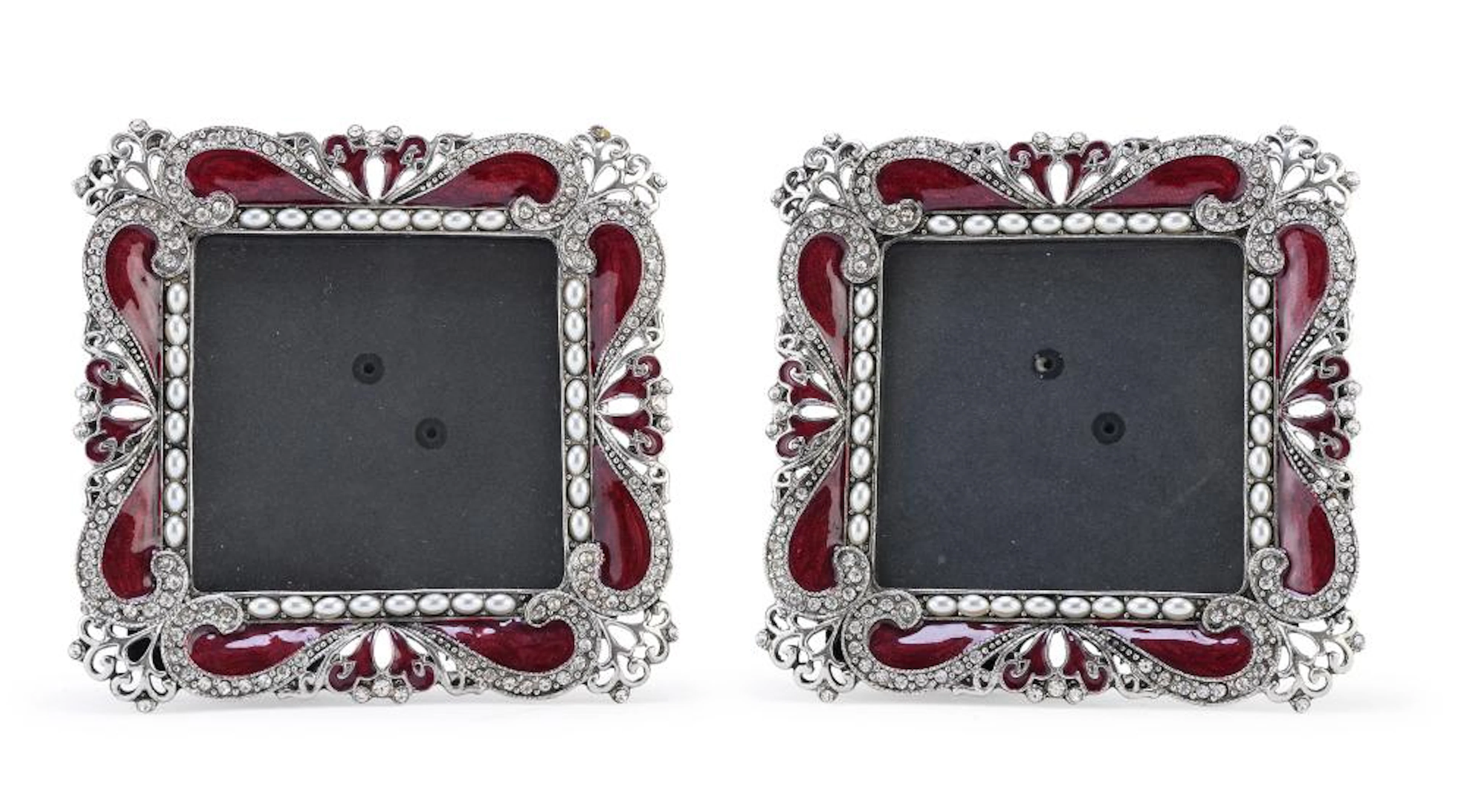 PAIR OF ENAMELED MIGNON FRAMES, 20th CENTURY