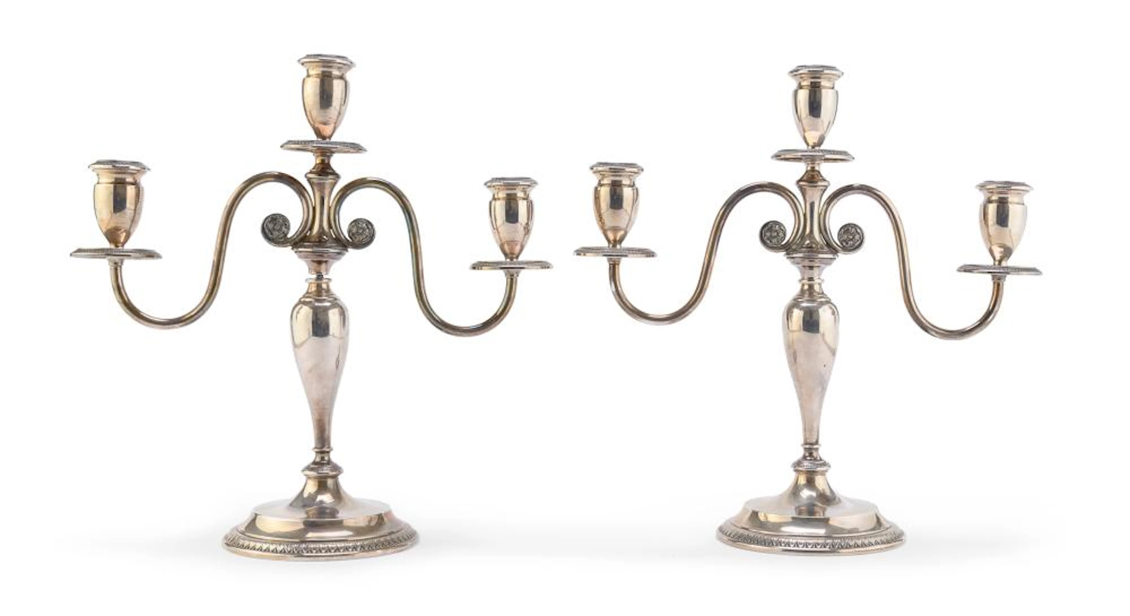 PAIR OF STERLING SILVER CANDLESTICKS, BUCCELLATI 20TH CENTURY
