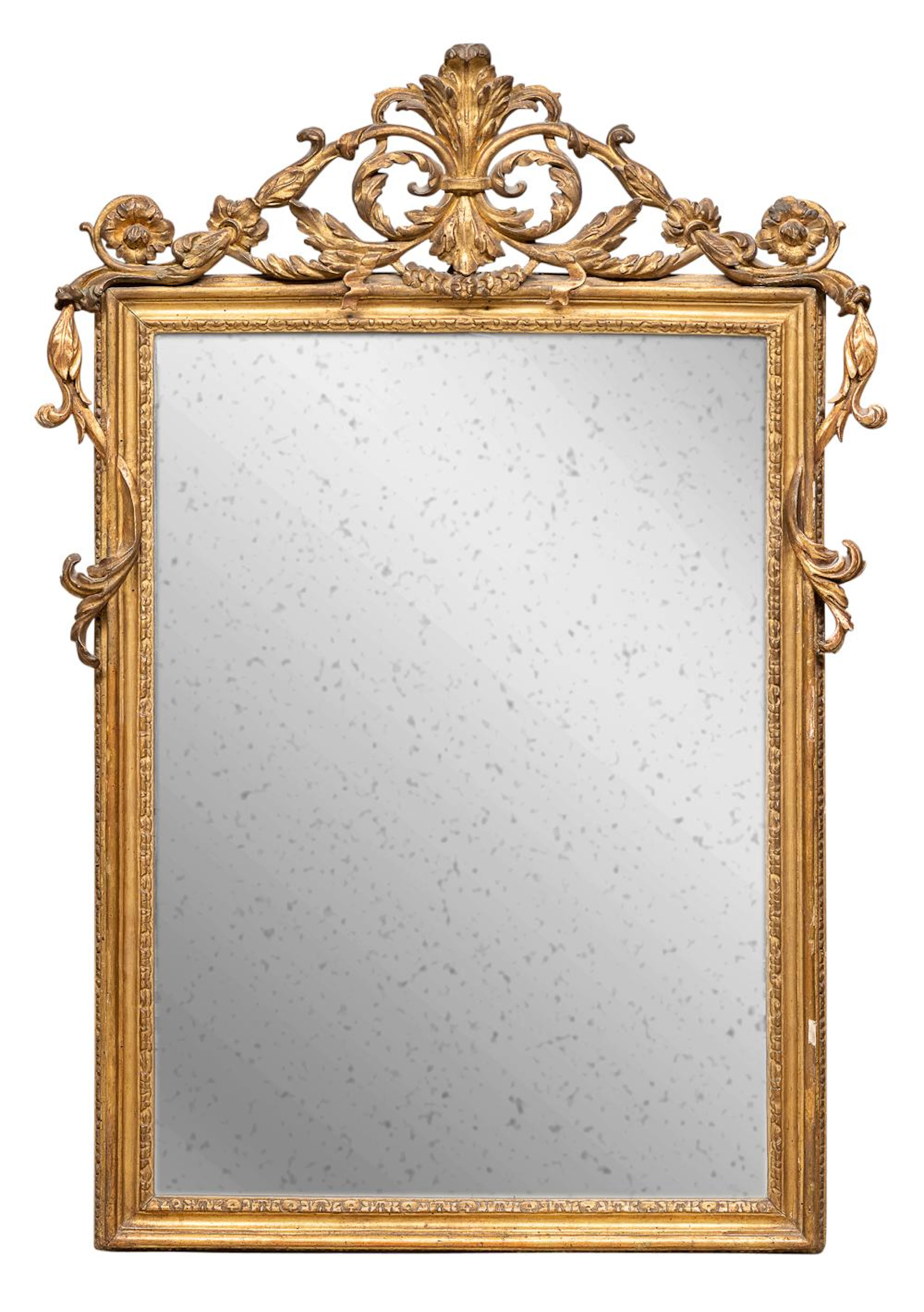 BEAUTIFUL GILTWOODEN MIRROR, PROBABLY TUSCAN LATE 18th CENTURY