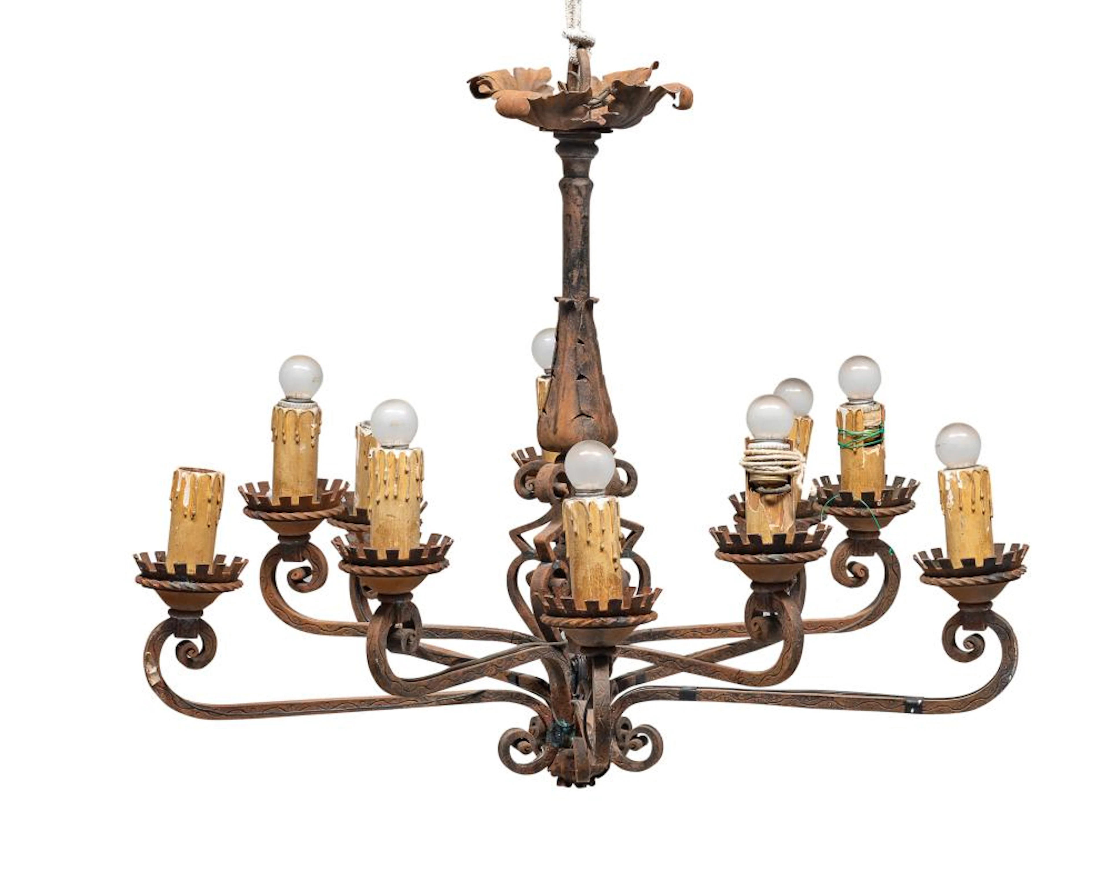 WROUGHT IRON CHANDELIER