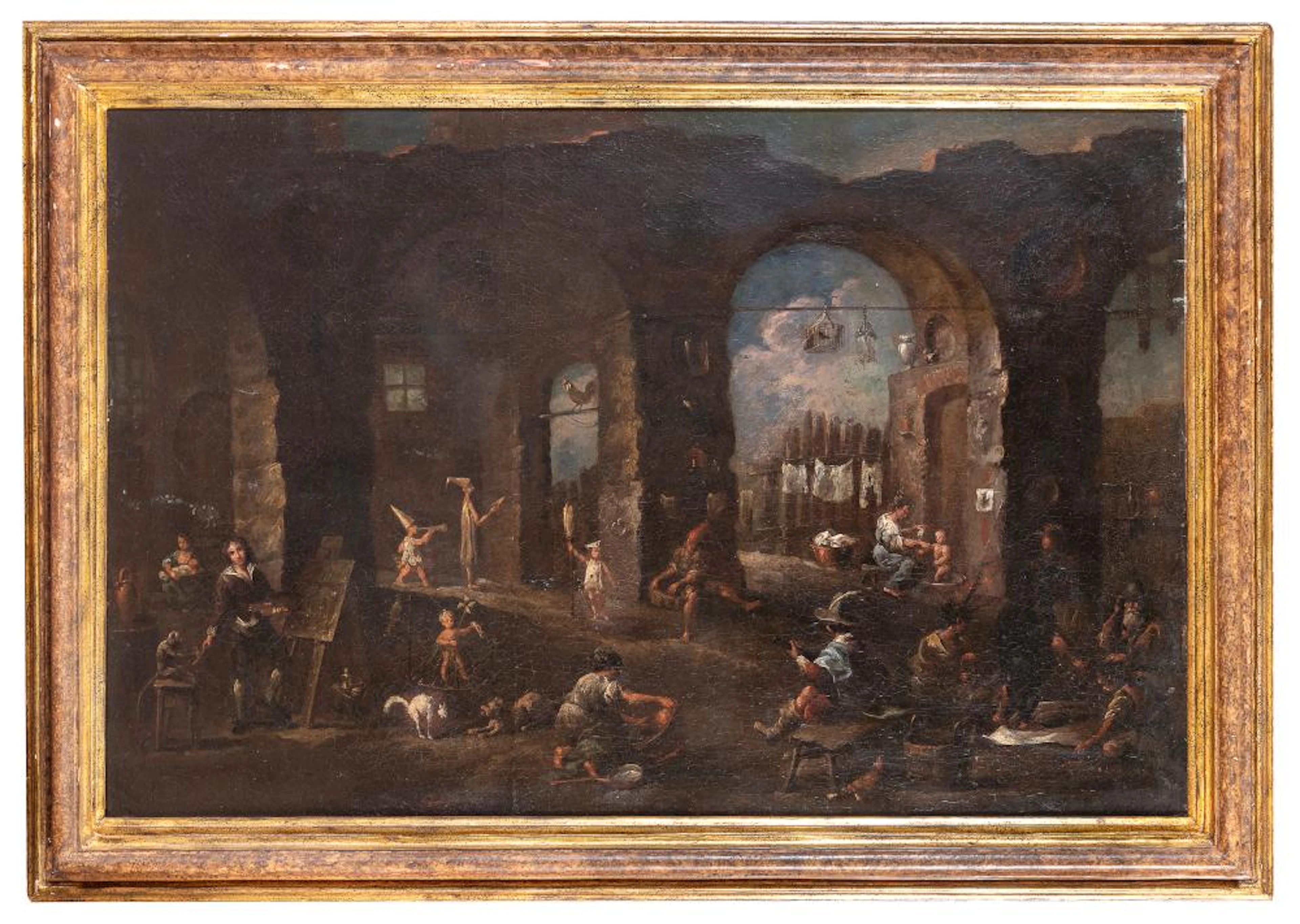 OIL ALLEGORY SCENE 18TH CENTURY