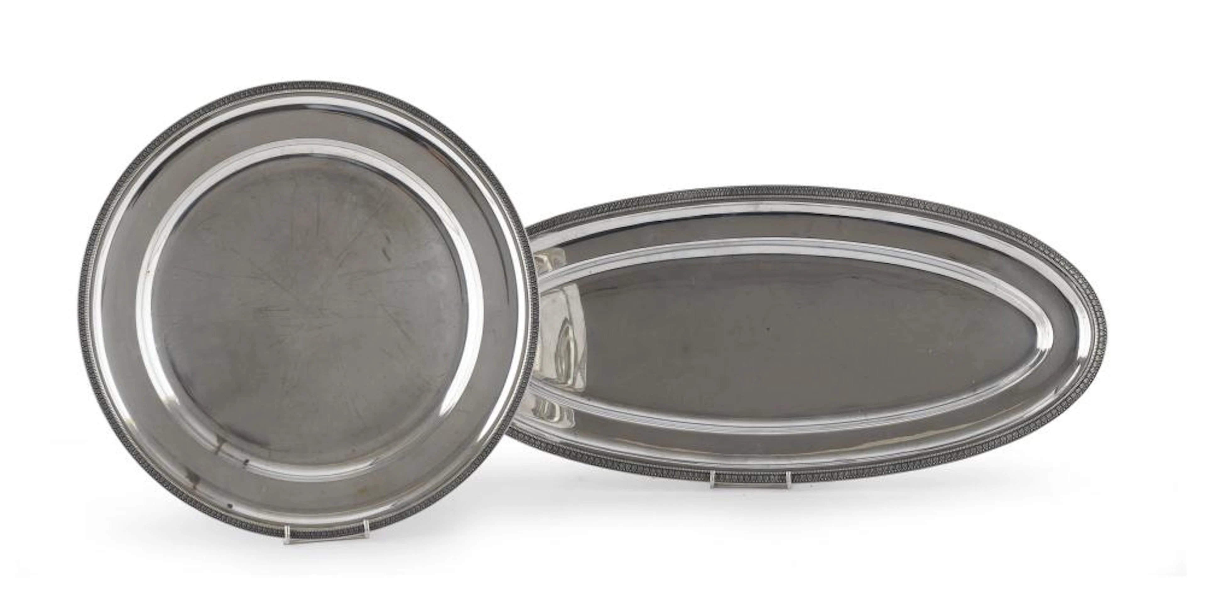 SILVER PLATE AND TRAY, ALESSANDRIA 1944/1968