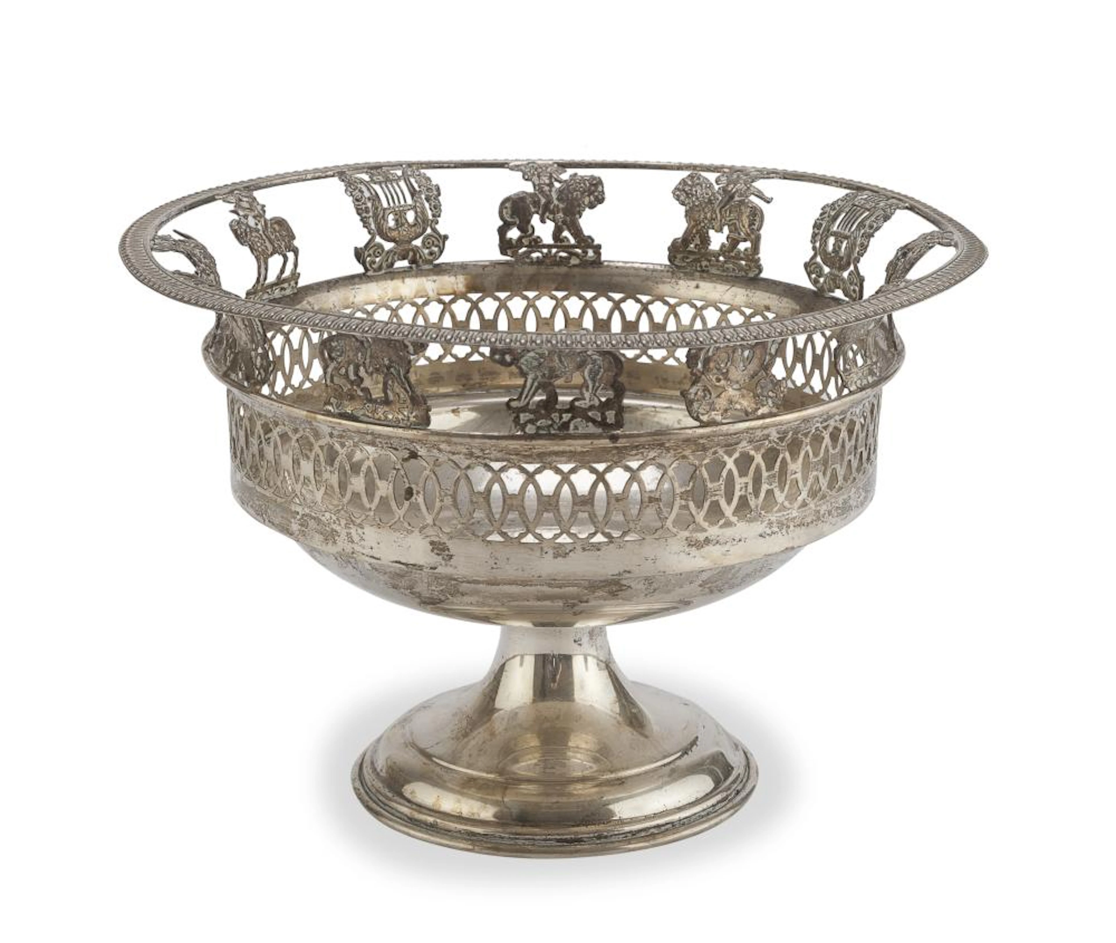 SILVER FRUIT BOWL PUNZONE MILAN 1944/1968
