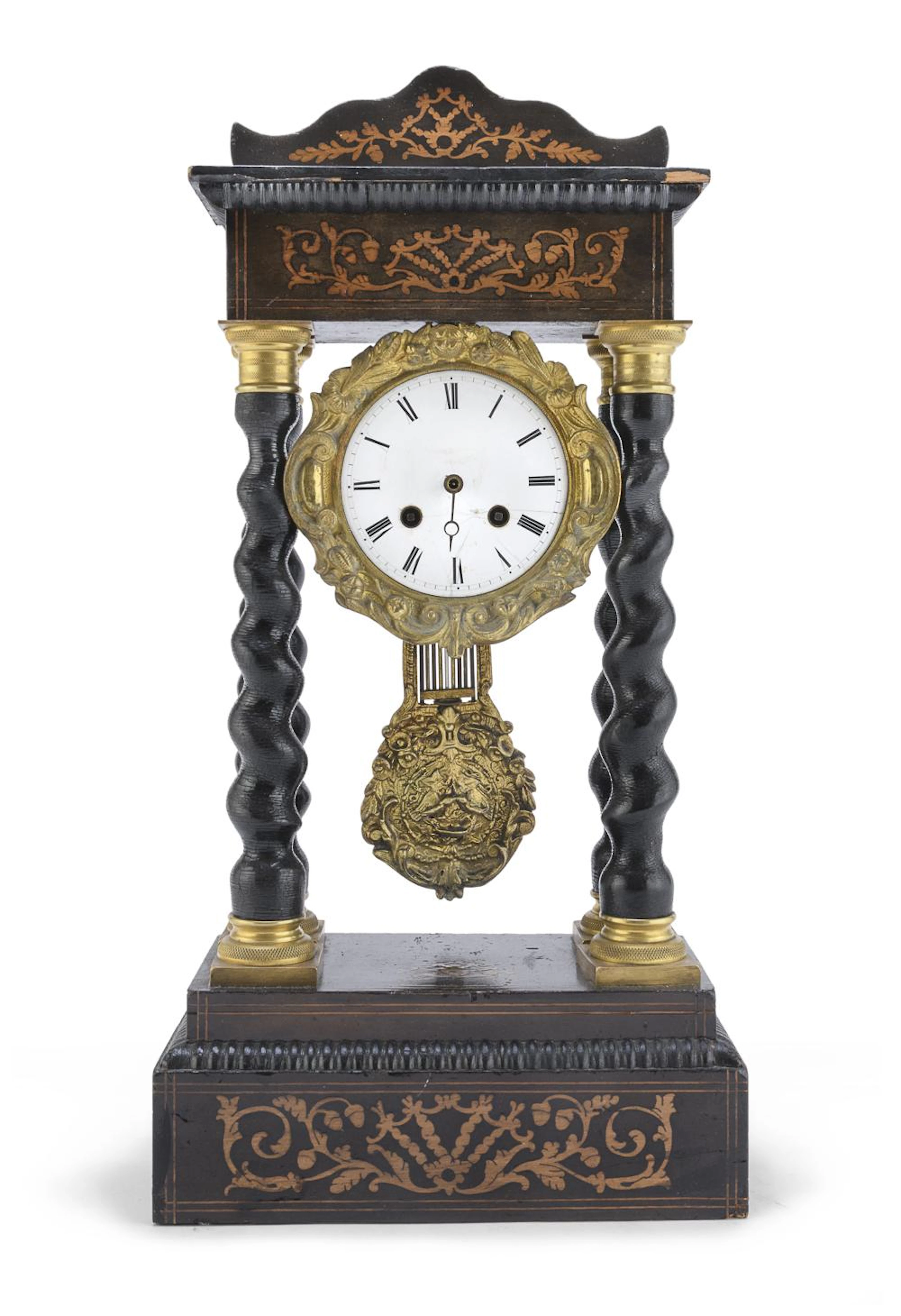 TEMPLE TABLE CLOCK, 19TH CENTURY
