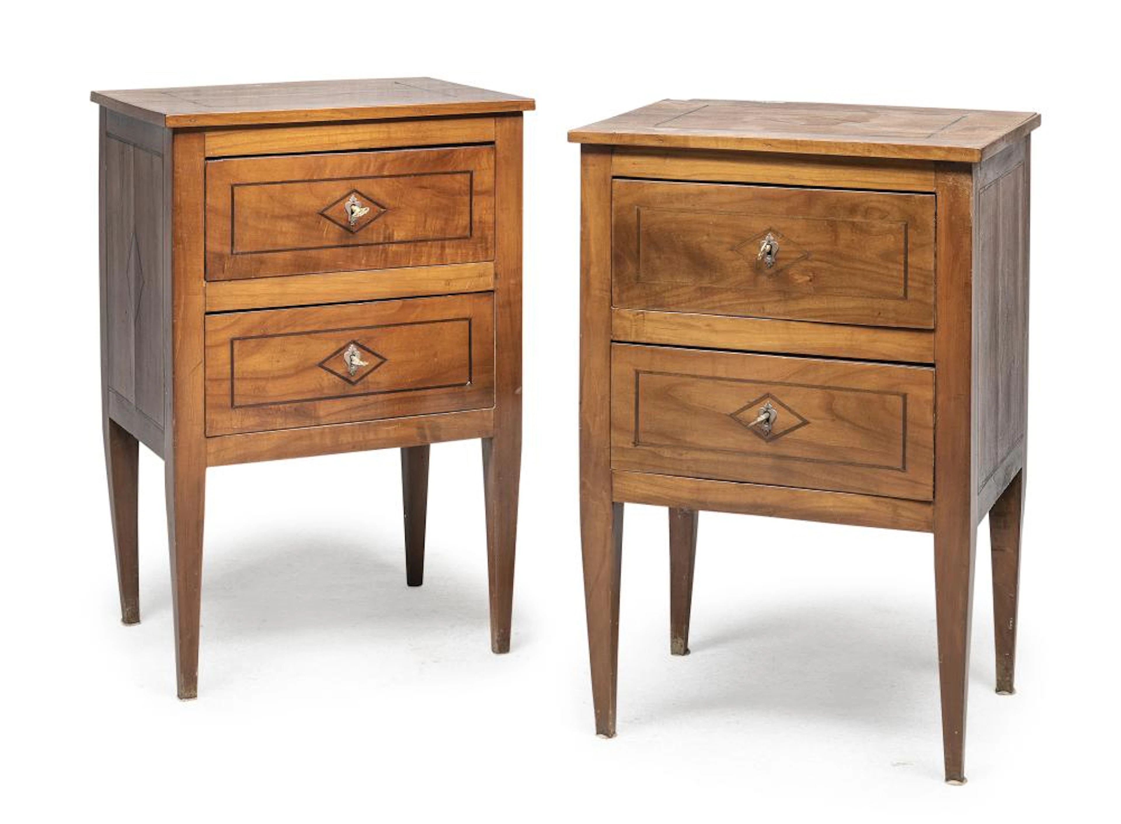 PAIR OF CHERRY WOOD BEDSIDE TABLES, END OF 19TH CENTURY